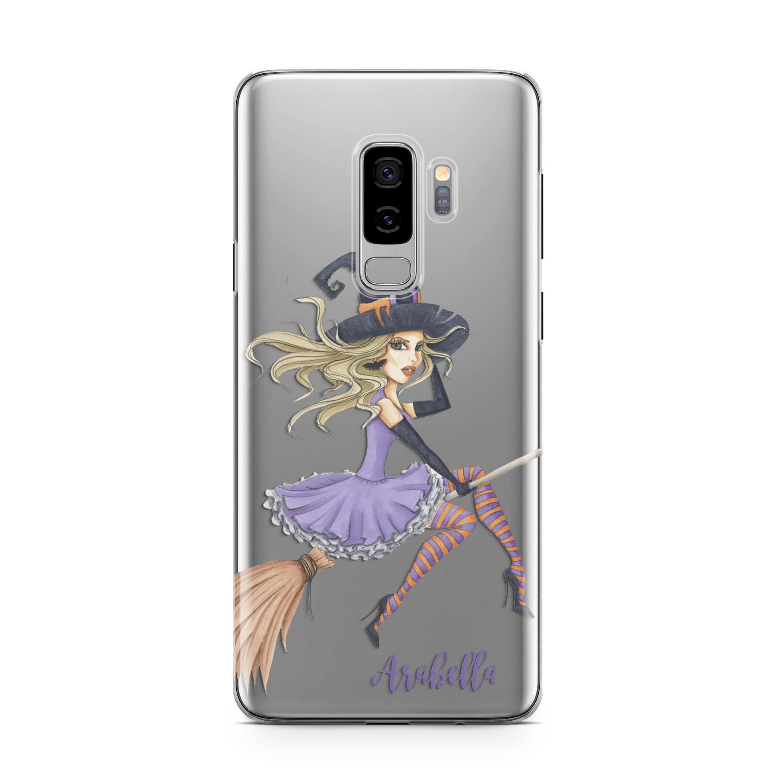 Personalised Sassy Witch Samsung Galaxy S9 Plus Case on Silver phone