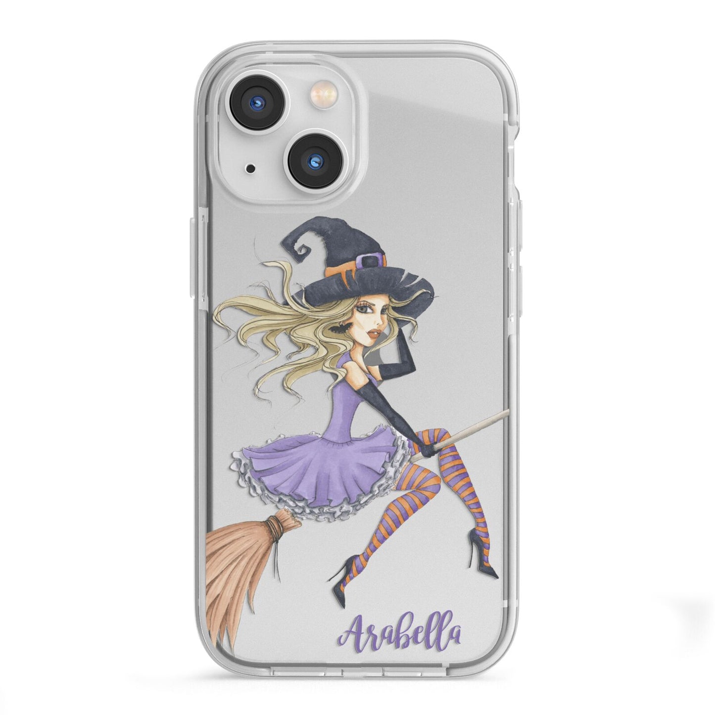 Personalised Sassy Witch iPhone 13 Mini TPU Impact Case with White Edges