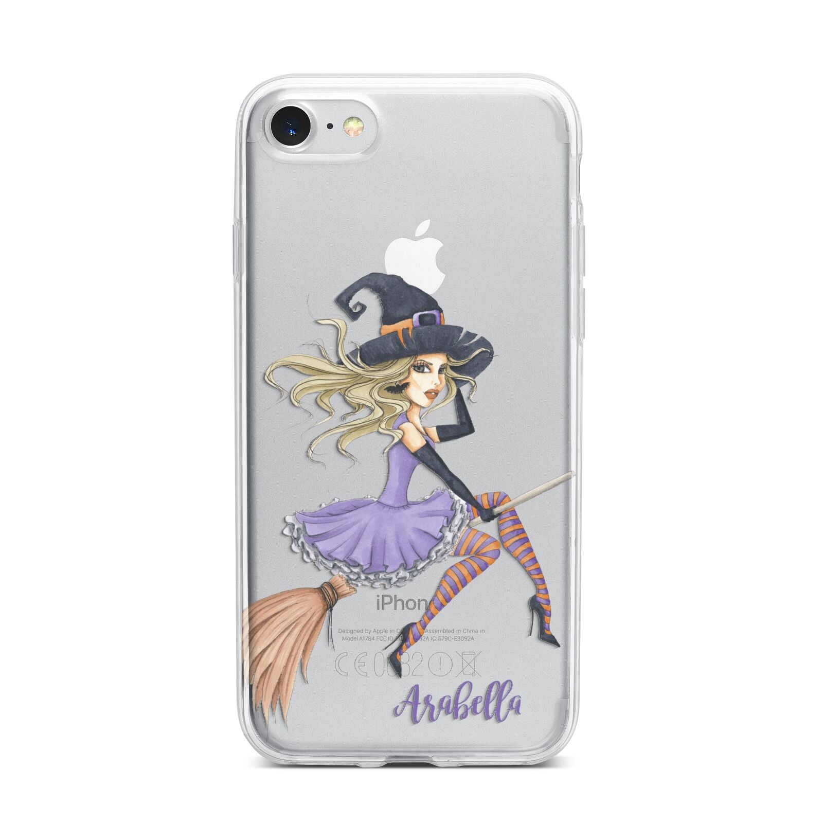 Personalised Sassy Witch iPhone 7 Bumper Case on Silver iPhone