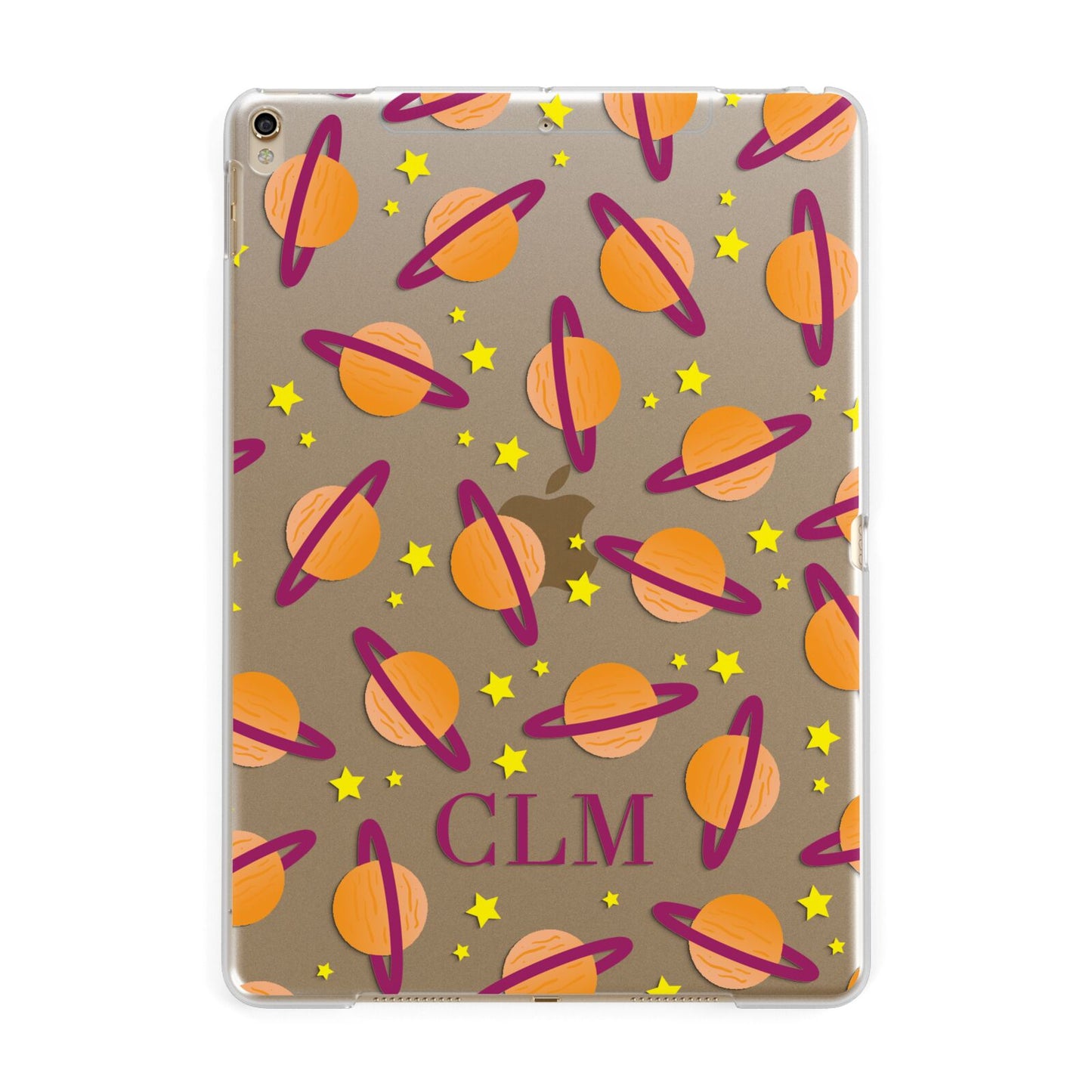 Personalised Saturn Initials Apple iPad Gold Case