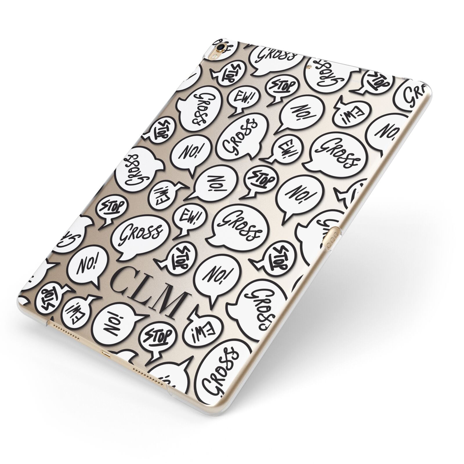 Personalised Sayings Initials Apple iPad Case on Gold iPad Side View