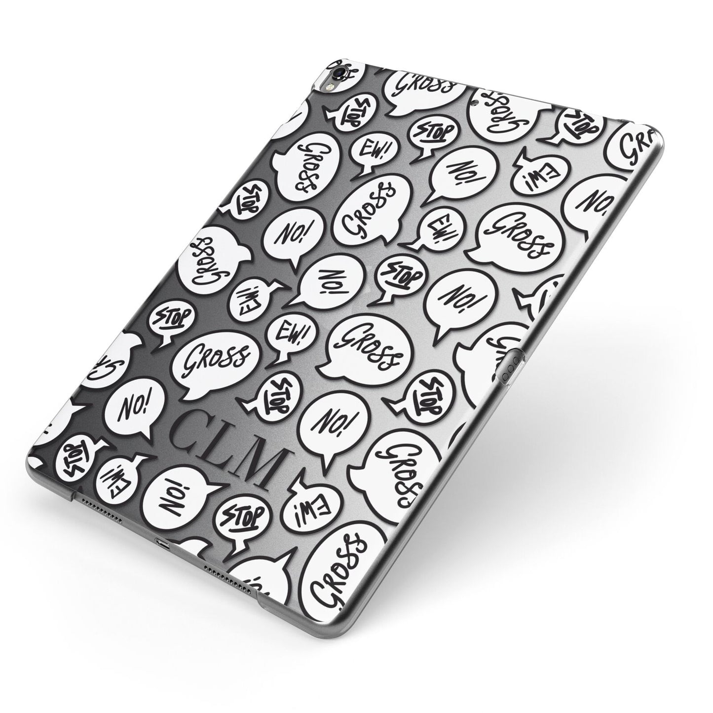 Personalised Sayings Initials Apple iPad Case on Grey iPad Side View