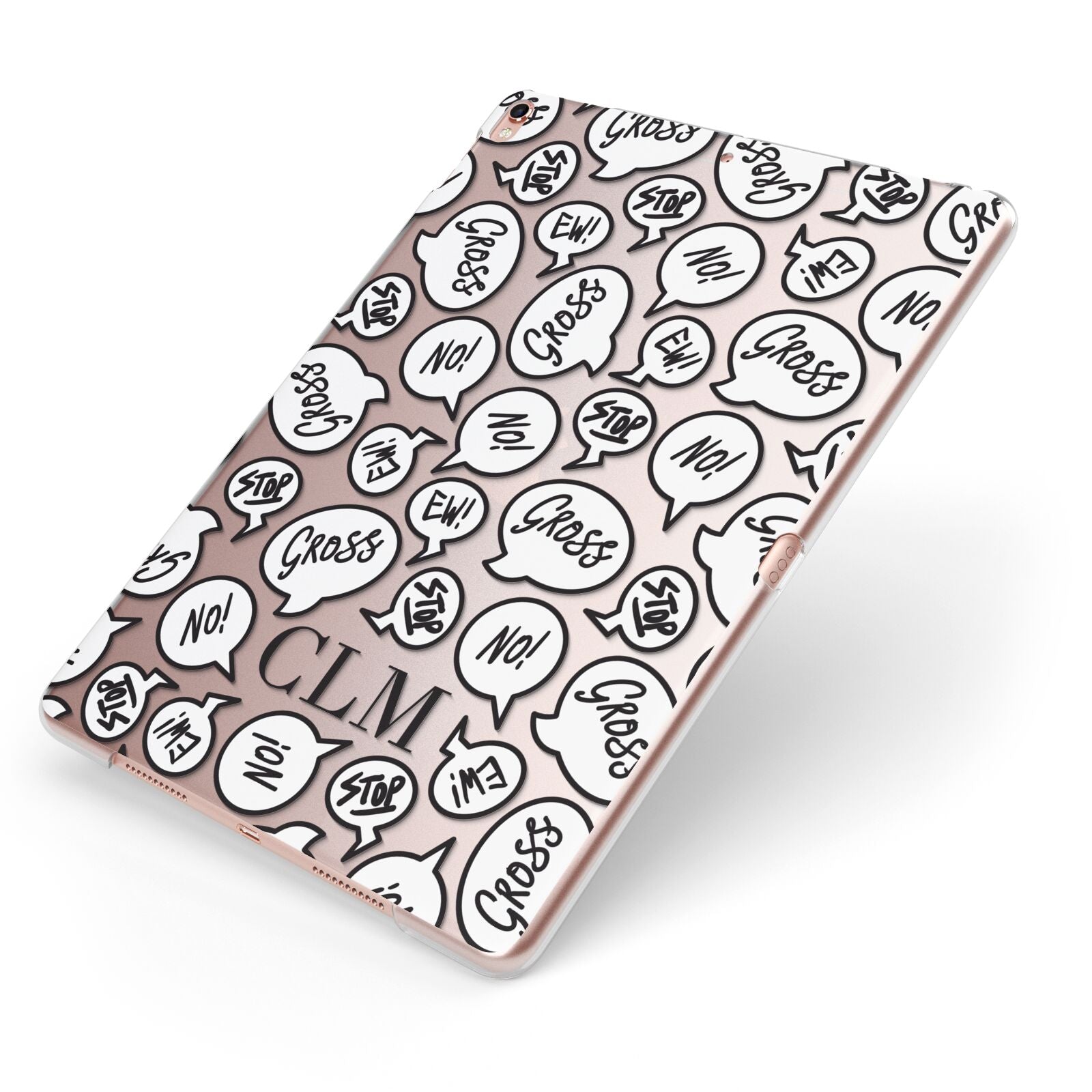 Personalised Sayings Initials Apple iPad Case on Rose Gold iPad Side View