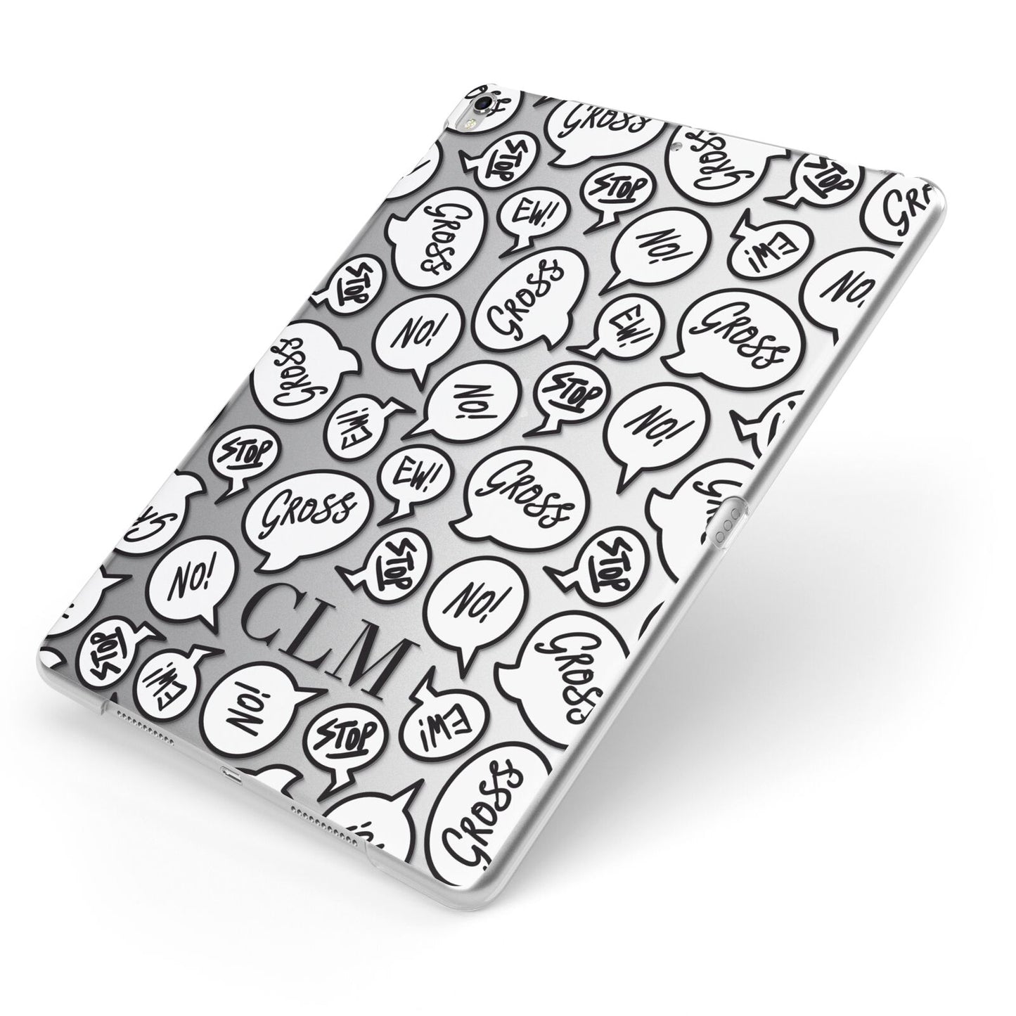 Personalised Sayings Initials Apple iPad Case on Silver iPad Side View