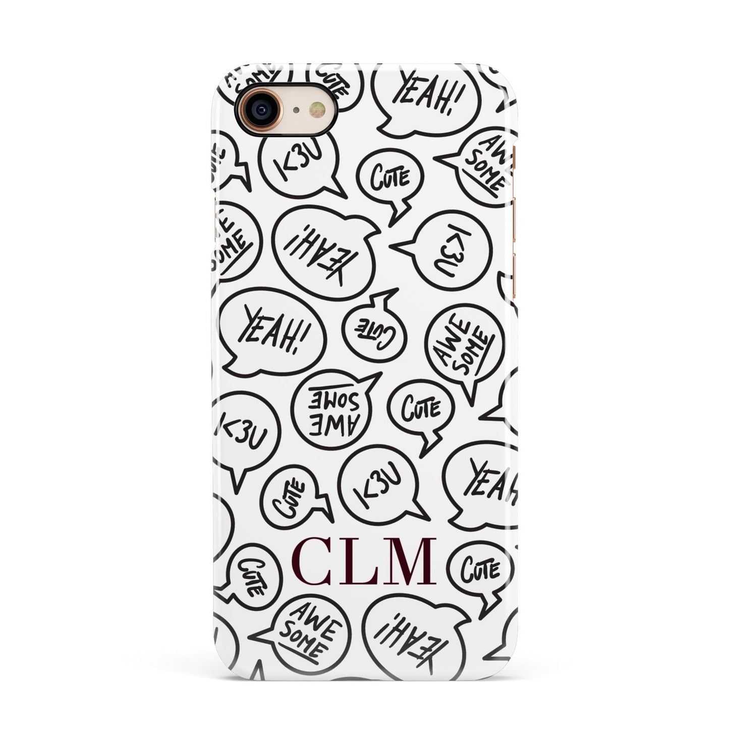 Personalised Sayings With Initials Apple iPhone 7 8 3D Snap Case