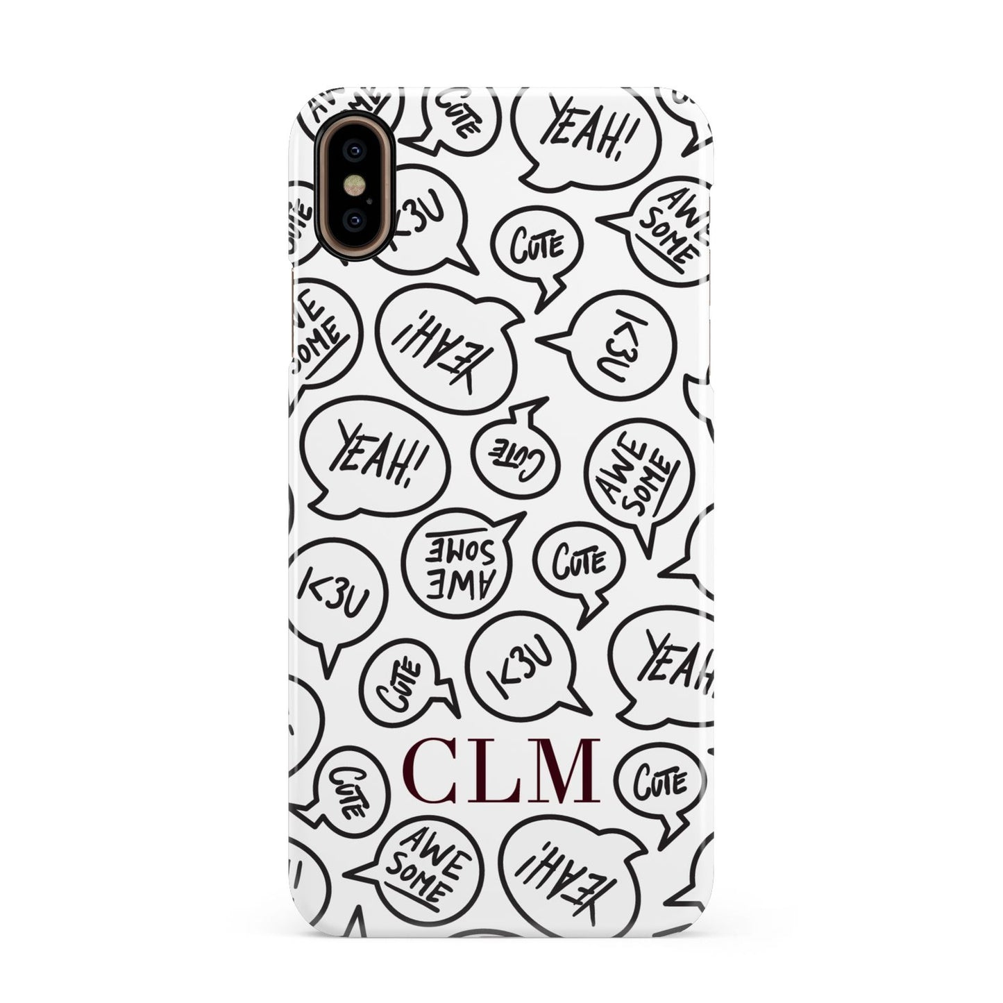 Personalised Sayings With Initials Apple iPhone Xs Max 3D Snap Case