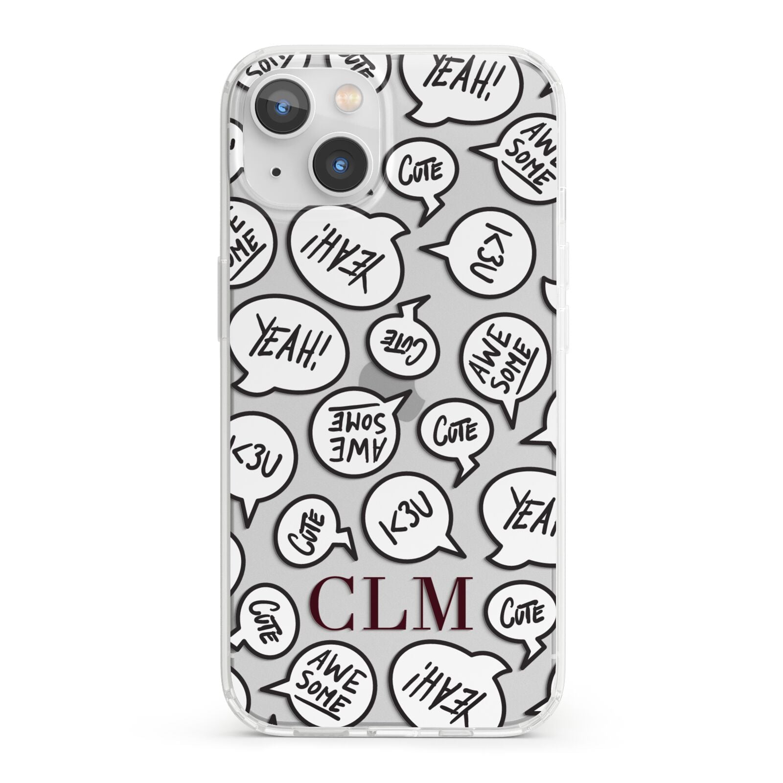 Personalised Sayings With Initials iPhone 13 Clear Bumper Case