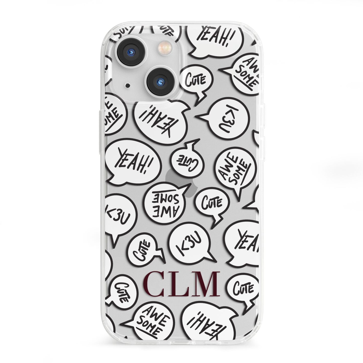 Personalised Sayings With Initials iPhone 13 Mini Clear Bumper Case