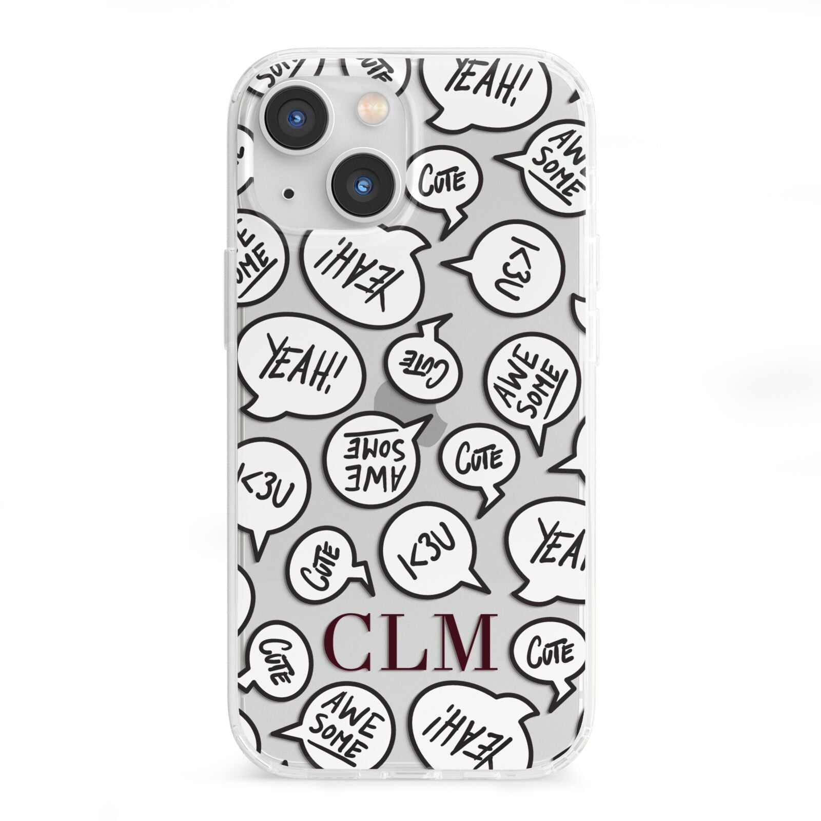 Personalised Sayings With Initials iPhone 13 Mini Clear Bumper Case