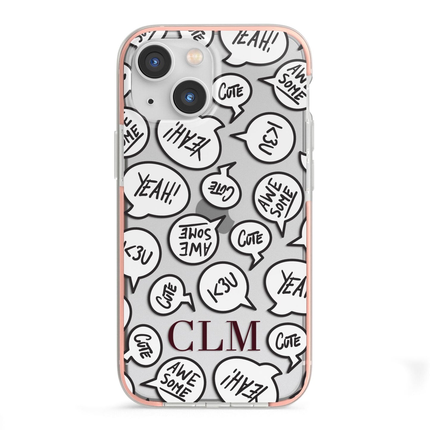 Personalised Sayings With Initials iPhone 13 Mini TPU Impact Case with Pink Edges