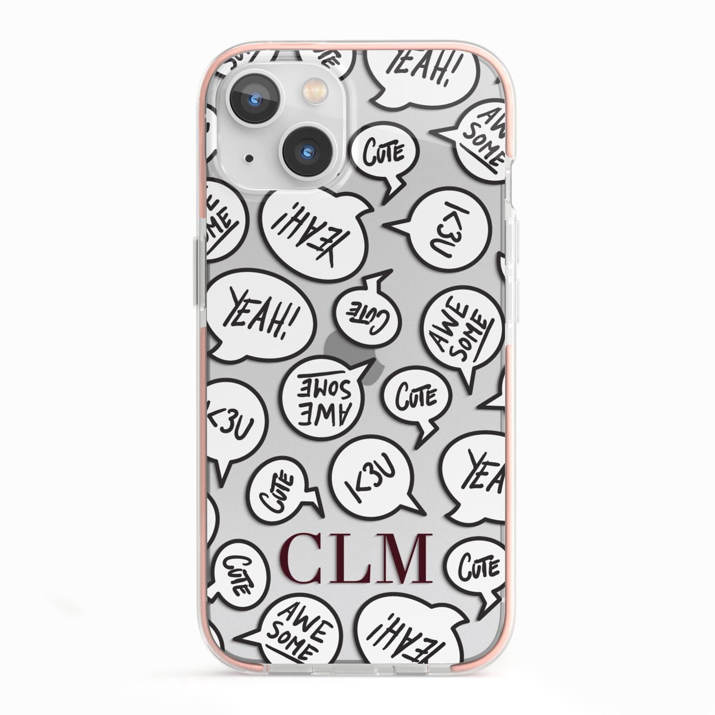 Personalised Sayings With Initials iPhone 13 TPU Impact Case with Pink Edges