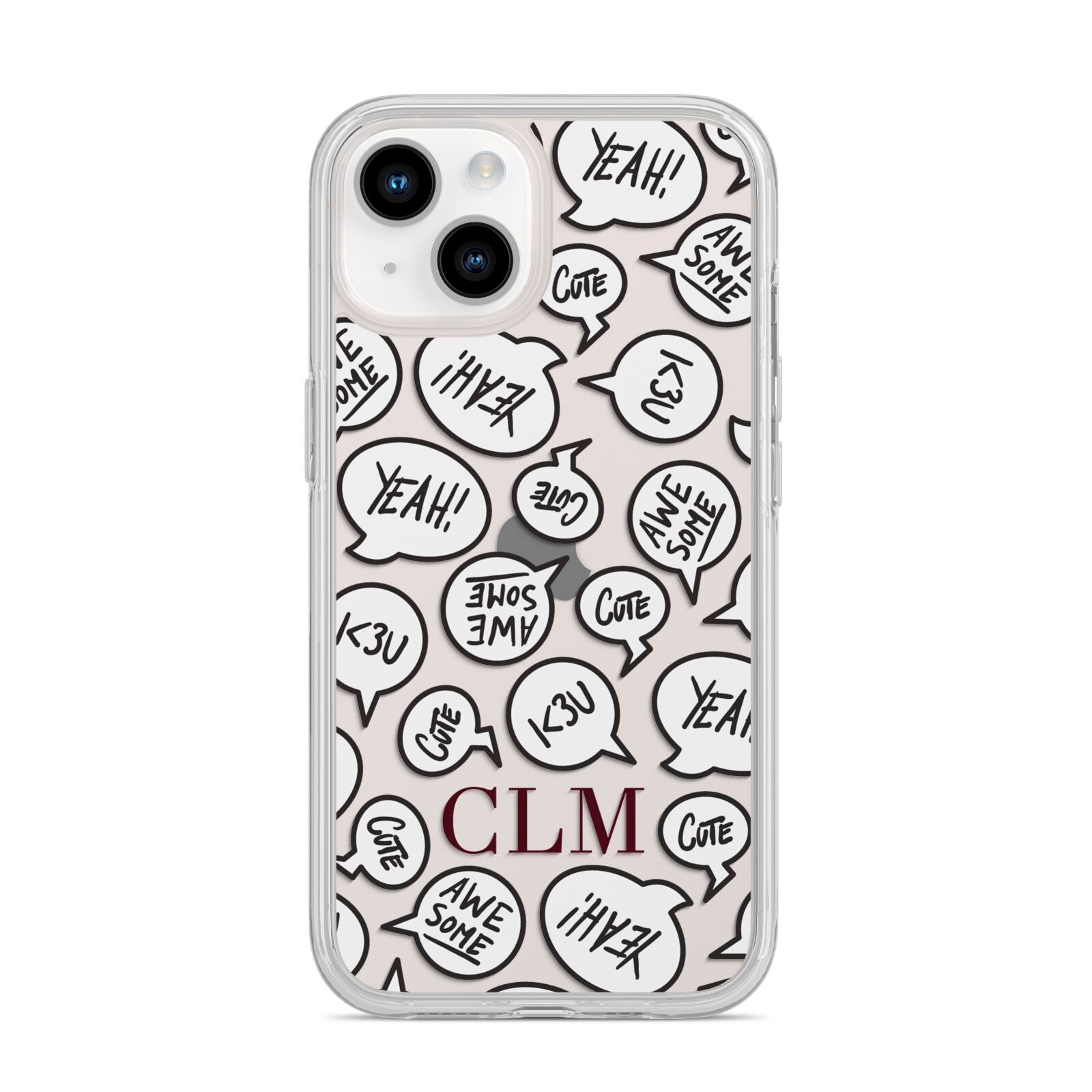 Personalised Sayings With Initials iPhone 14 Clear Tough Case Starlight