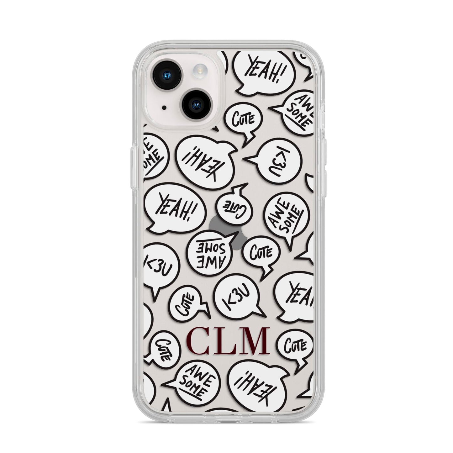 Personalised Sayings With Initials iPhone 14 Plus Clear Tough Case Starlight