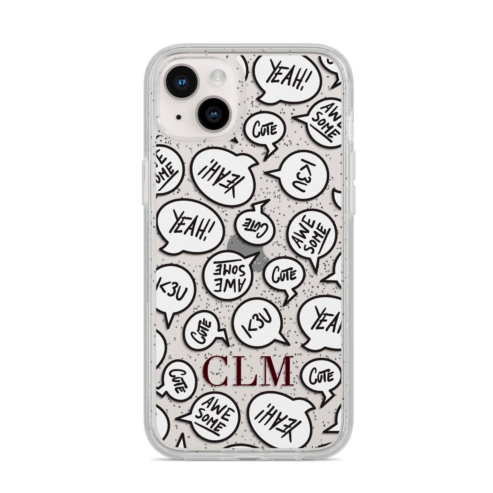 Personalised Sayings With Initials iPhone 14 Plus Glitter Tough Case Starlight