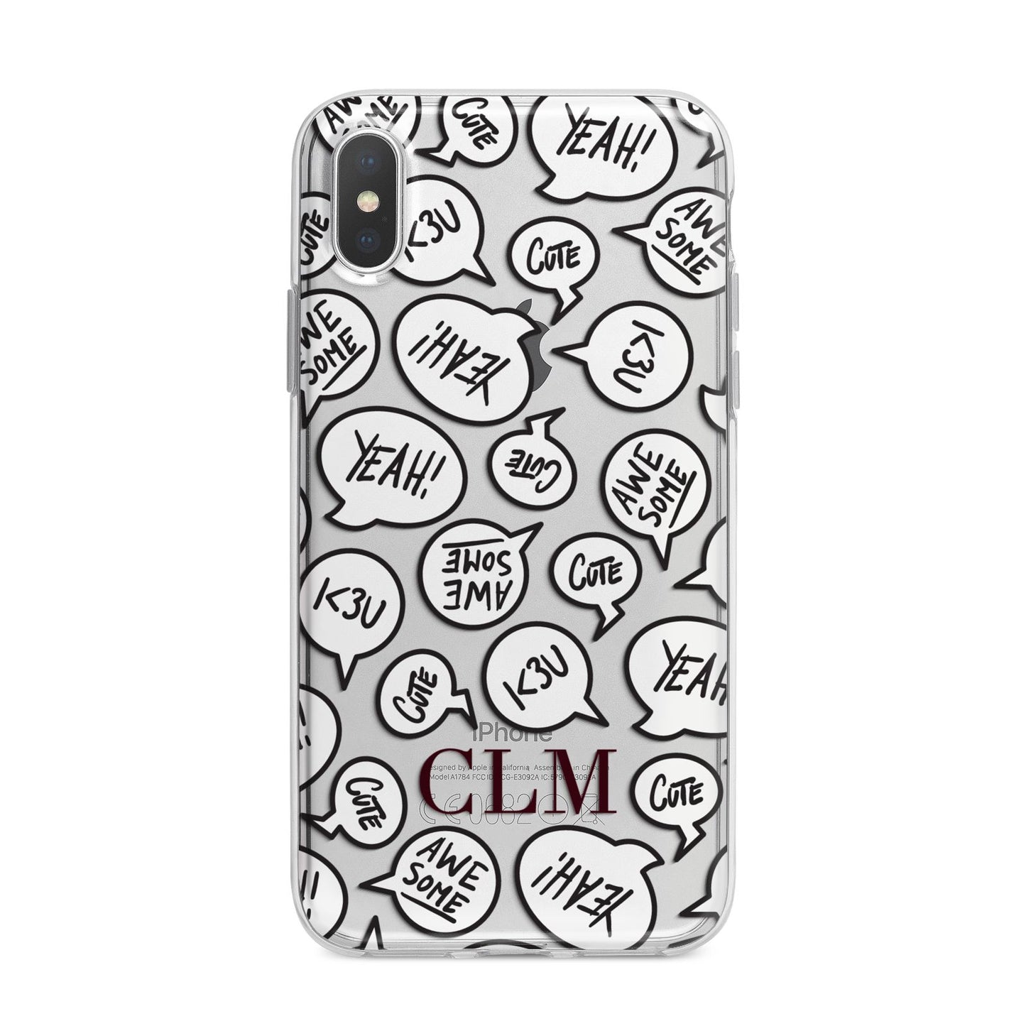 Personalised Sayings With Initials iPhone X Bumper Case on Silver iPhone Alternative Image 1