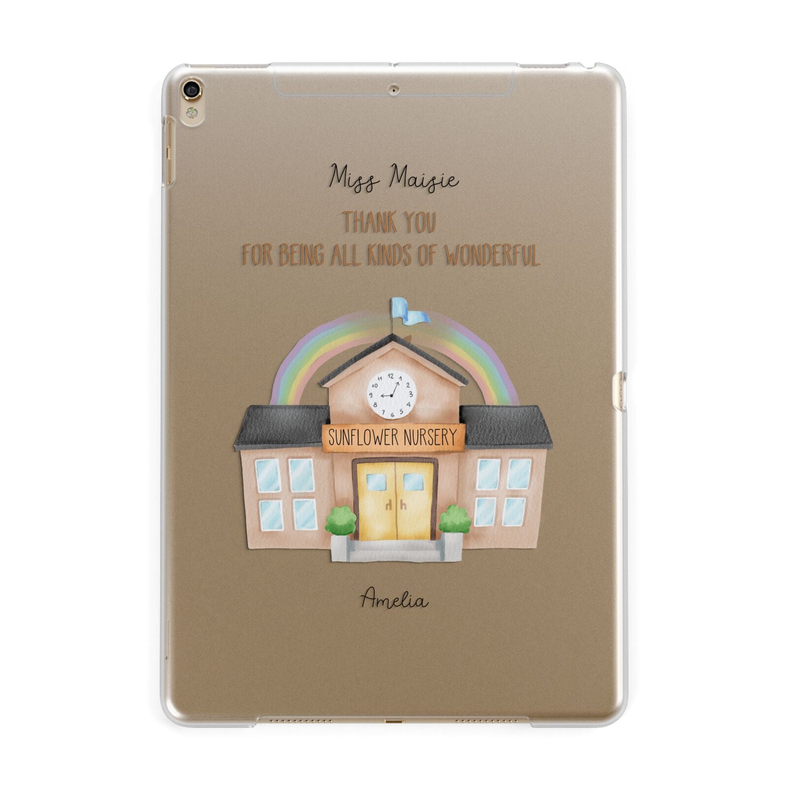 Personalised School Apple iPad Gold Case