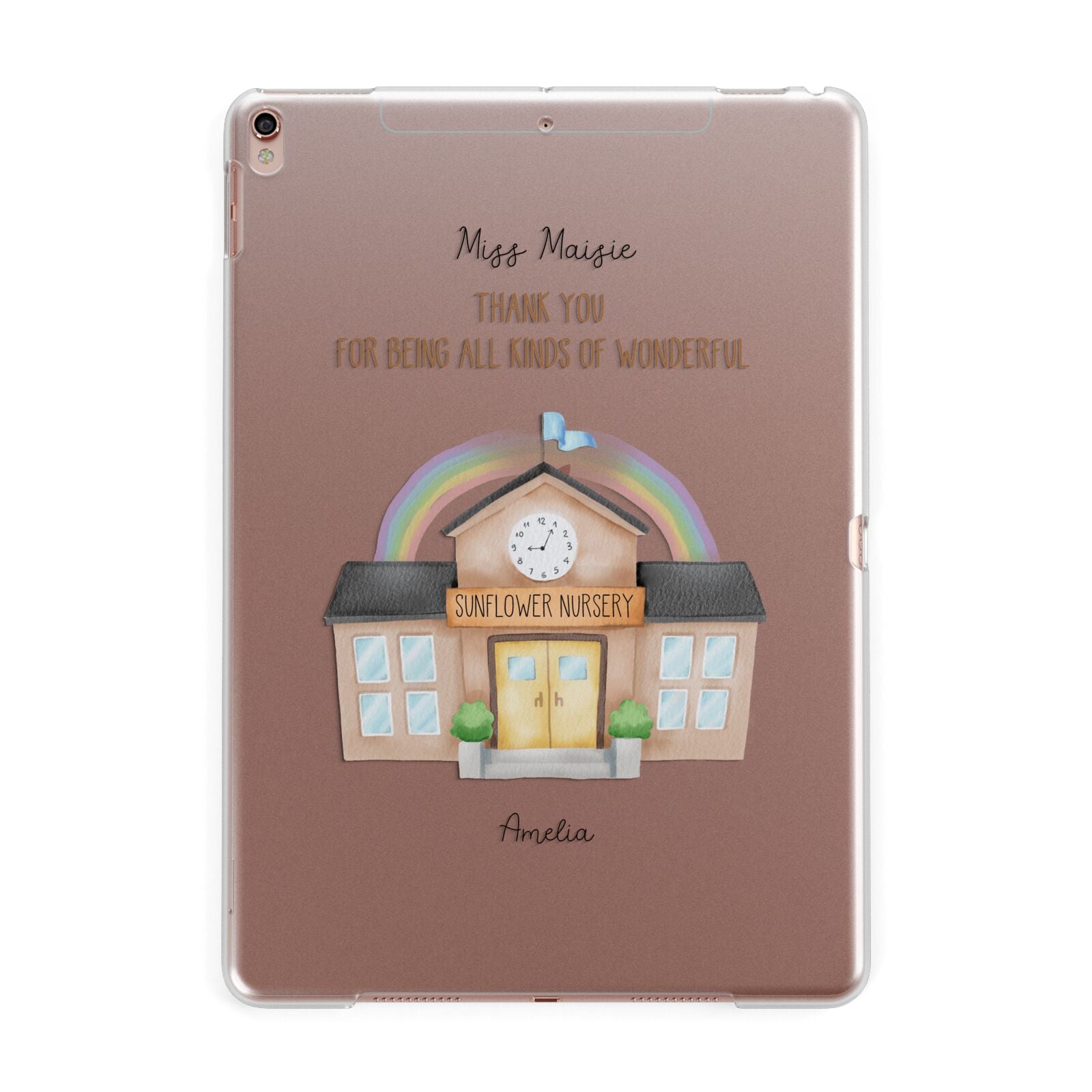 Personalised School Apple iPad Rose Gold Case