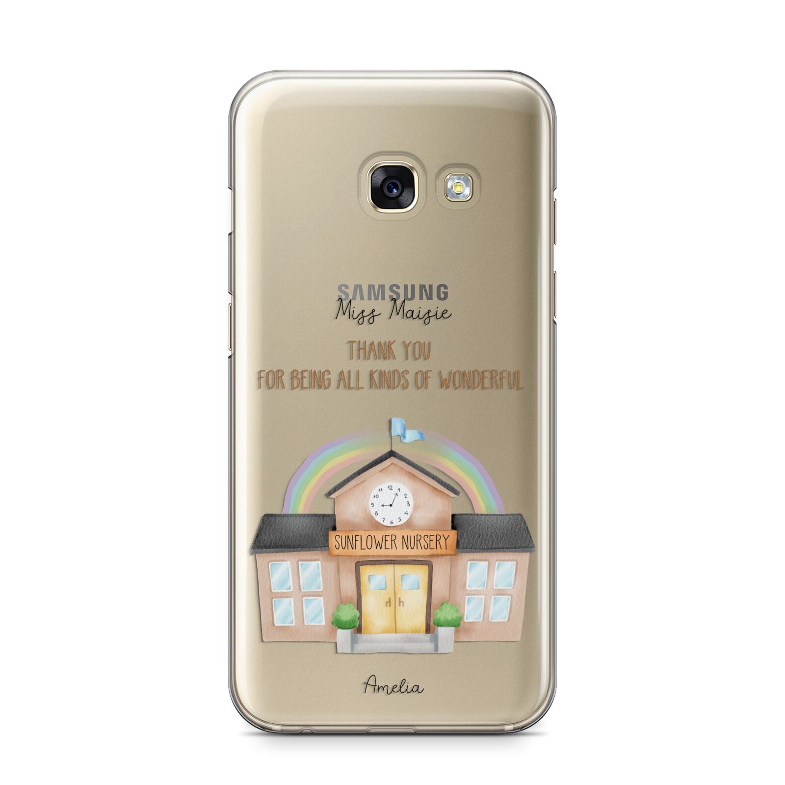 Personalised School Samsung Galaxy A3 2017 Case on gold phone