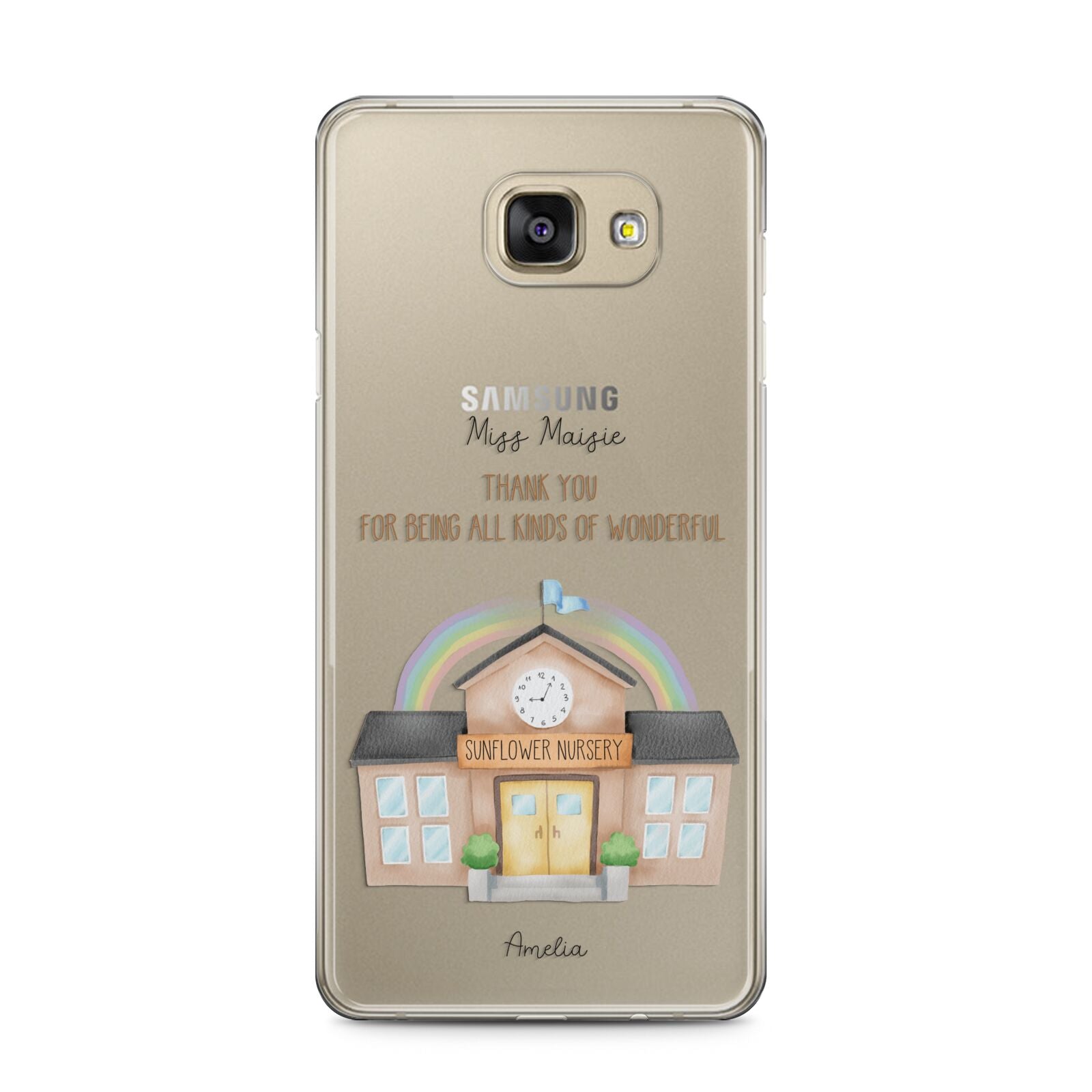 Personalised School Samsung Galaxy A5 2016 Case on gold phone