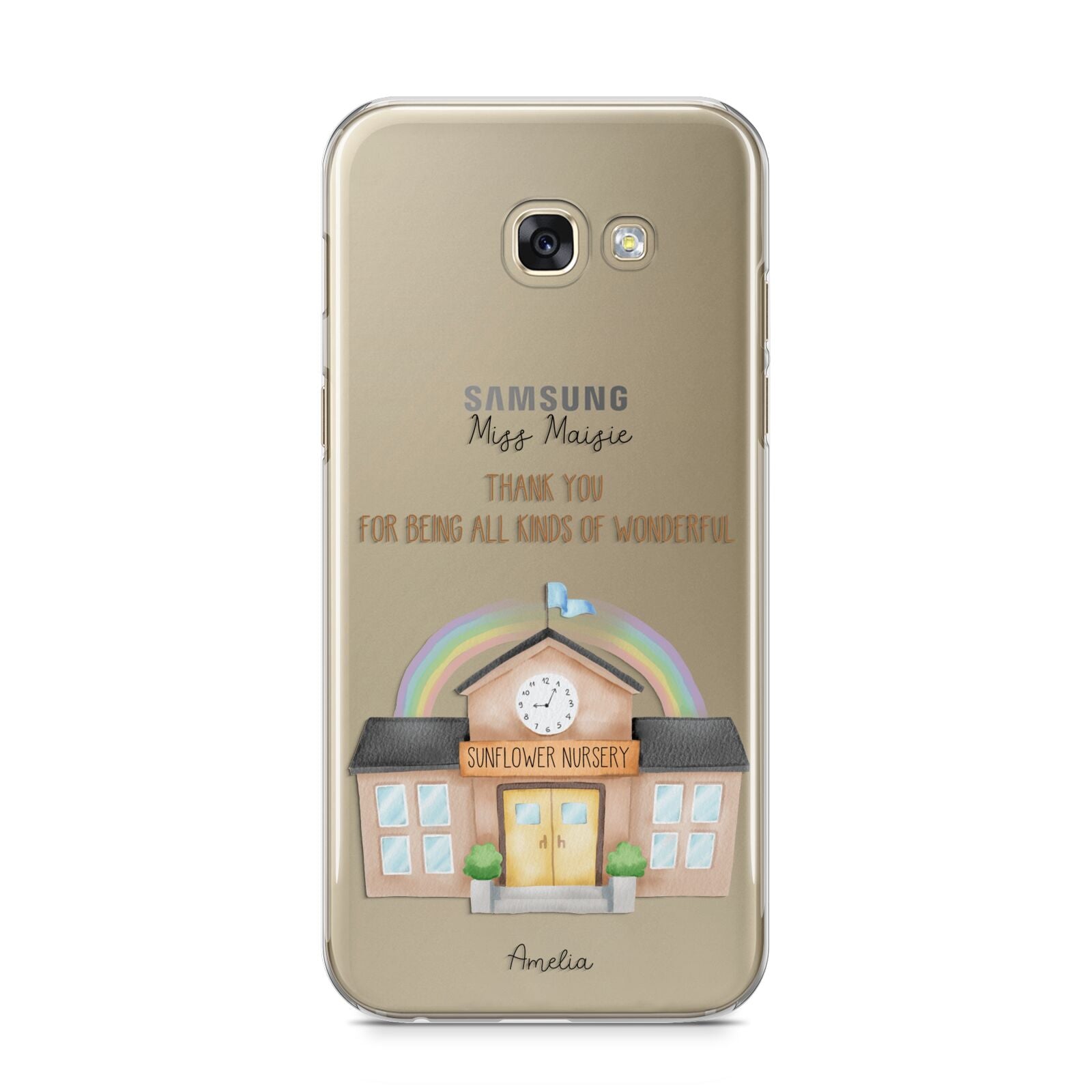 Personalised School Samsung Galaxy A5 2017 Case on gold phone