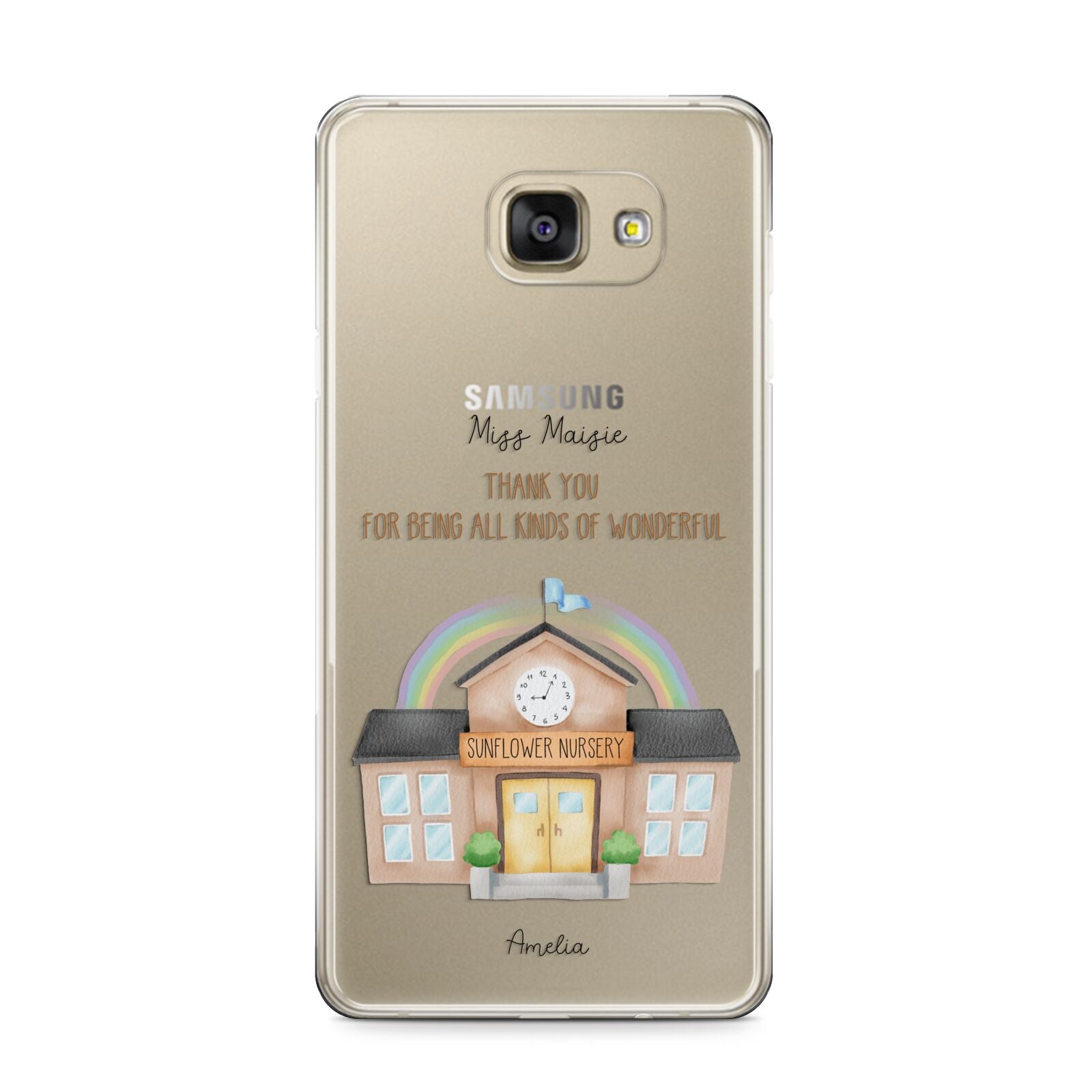 Personalised School Samsung Galaxy A9 2016 Case on gold phone