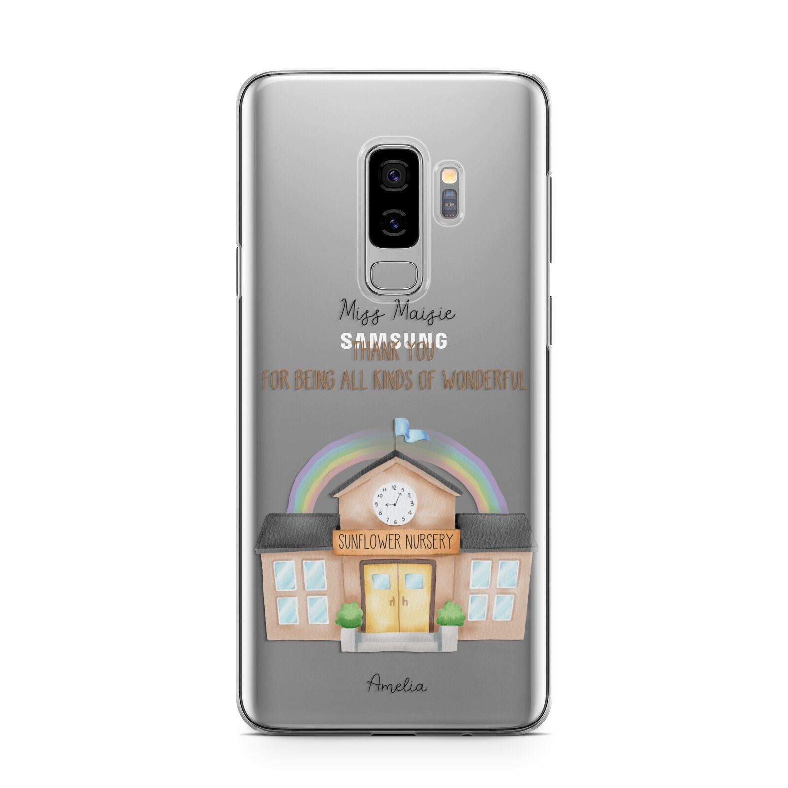 Personalised School Samsung Galaxy S9 Plus Case on Silver phone