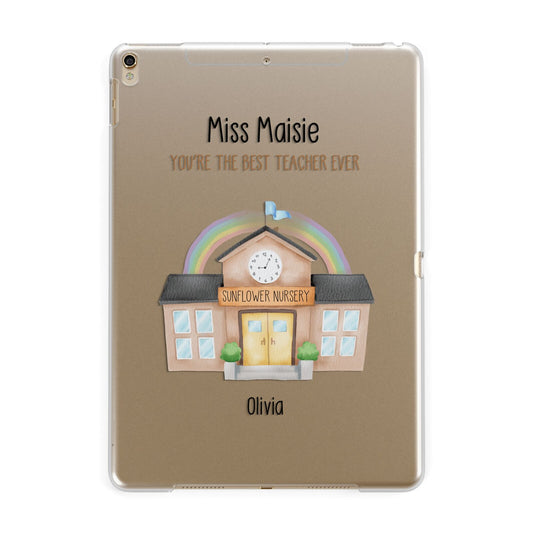 Personalised School Teacher Apple iPad Gold Case