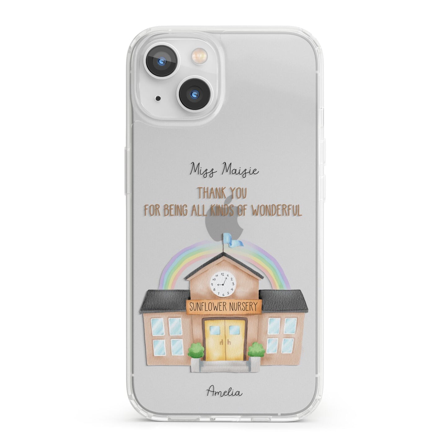 Personalised School iPhone 13 Clear Bumper Case