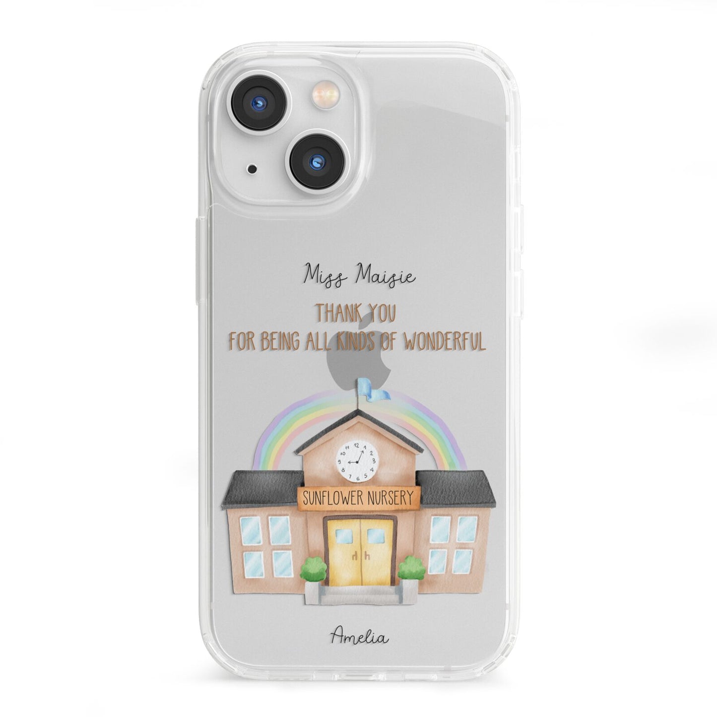 Personalised School iPhone 13 Mini Clear Bumper Case