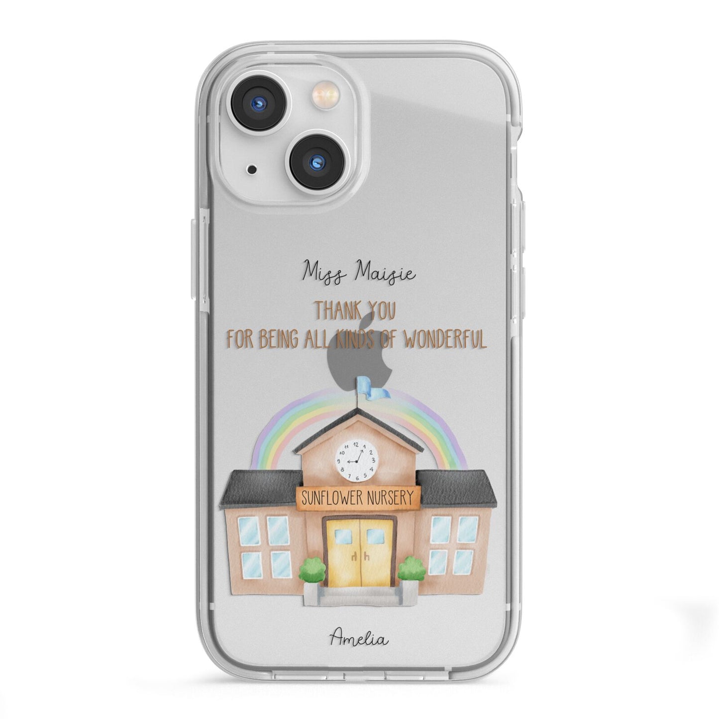 Personalised School iPhone 13 Mini TPU Impact Case with White Edges