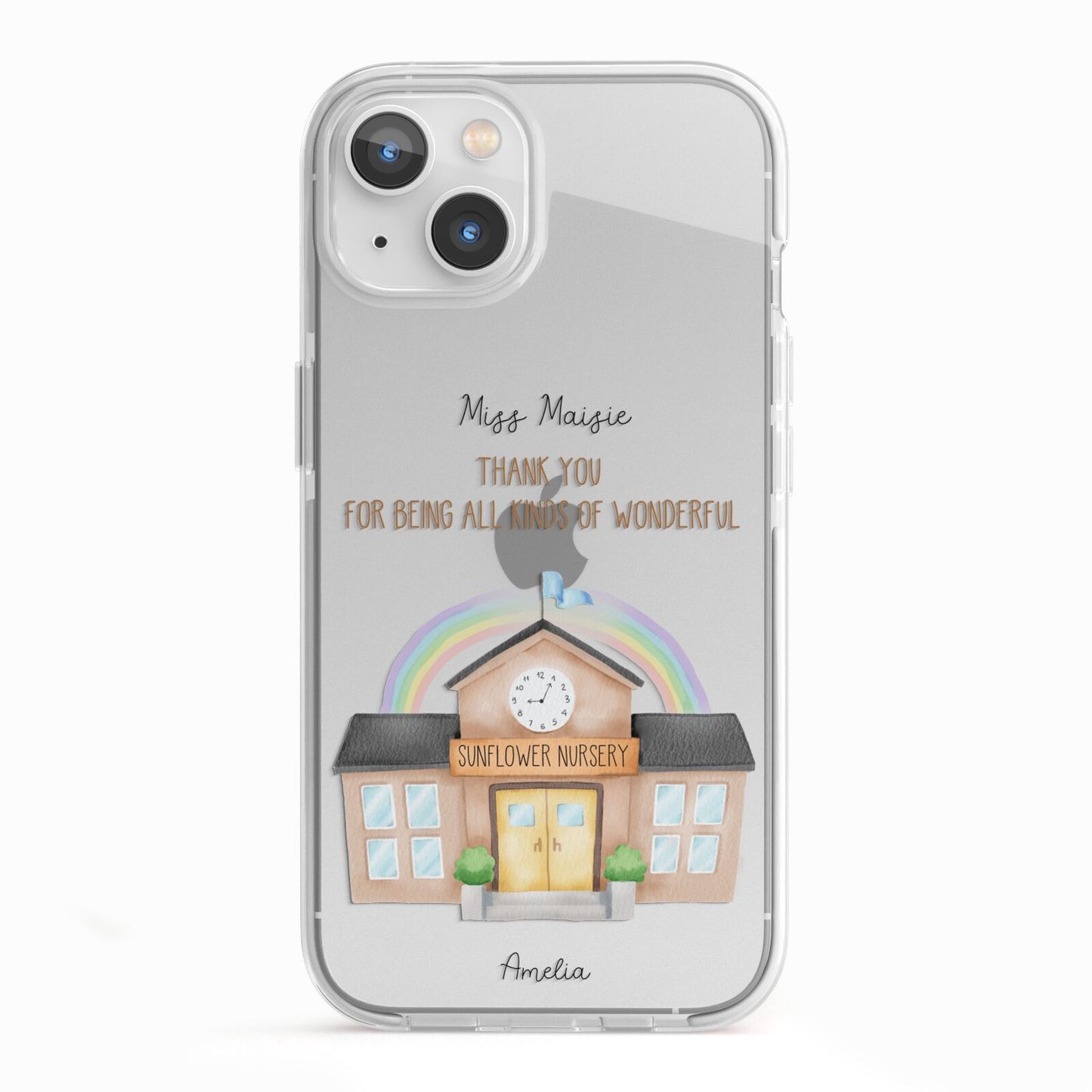 Personalised School iPhone 13 TPU Impact Case with White Edges