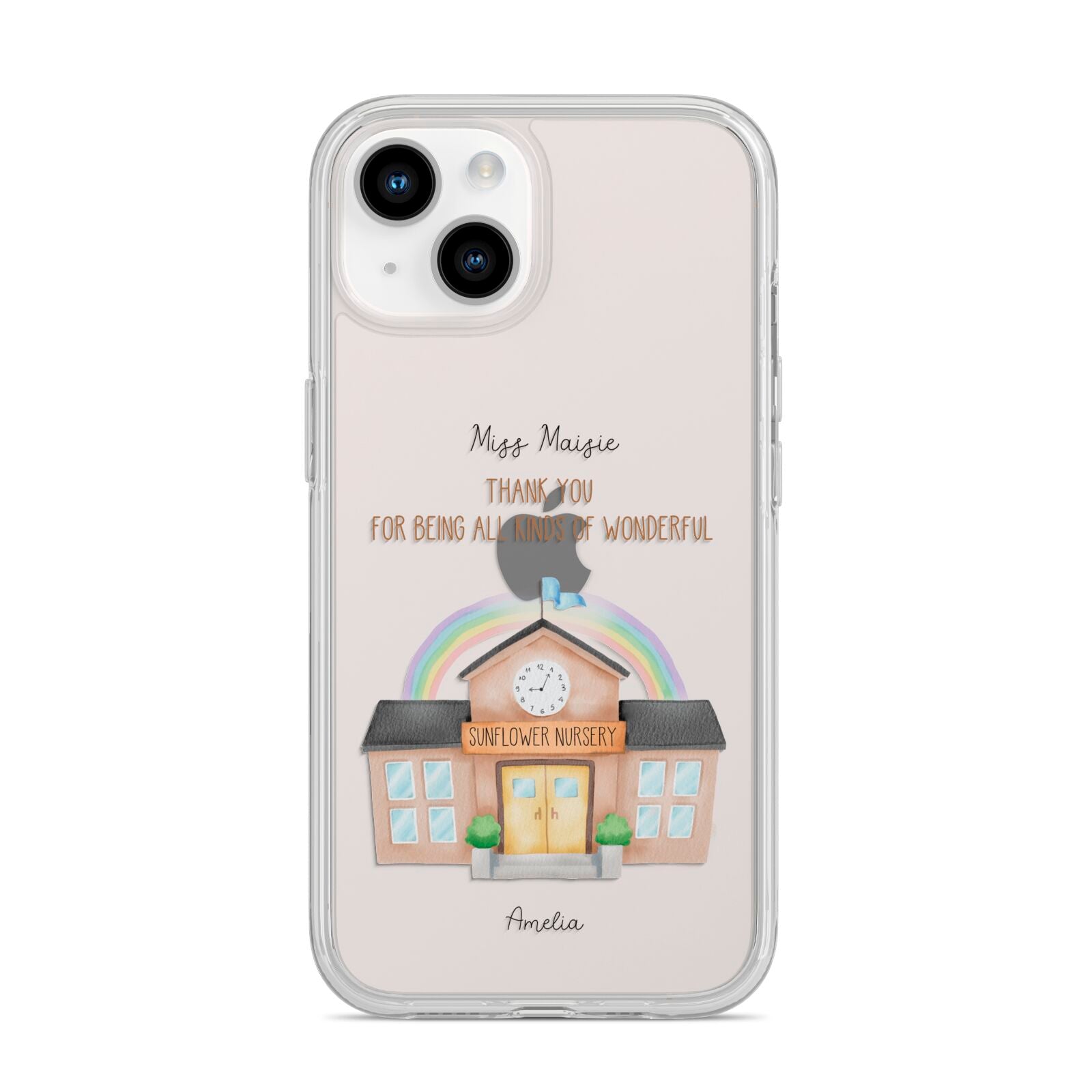 Personalised School iPhone 14 Clear Tough Case Starlight