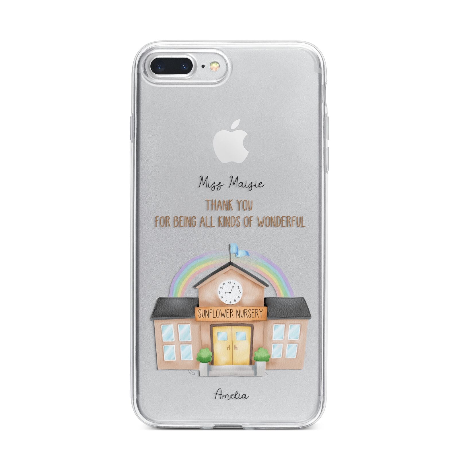 Personalised School iPhone 7 Plus Bumper Case on Silver iPhone