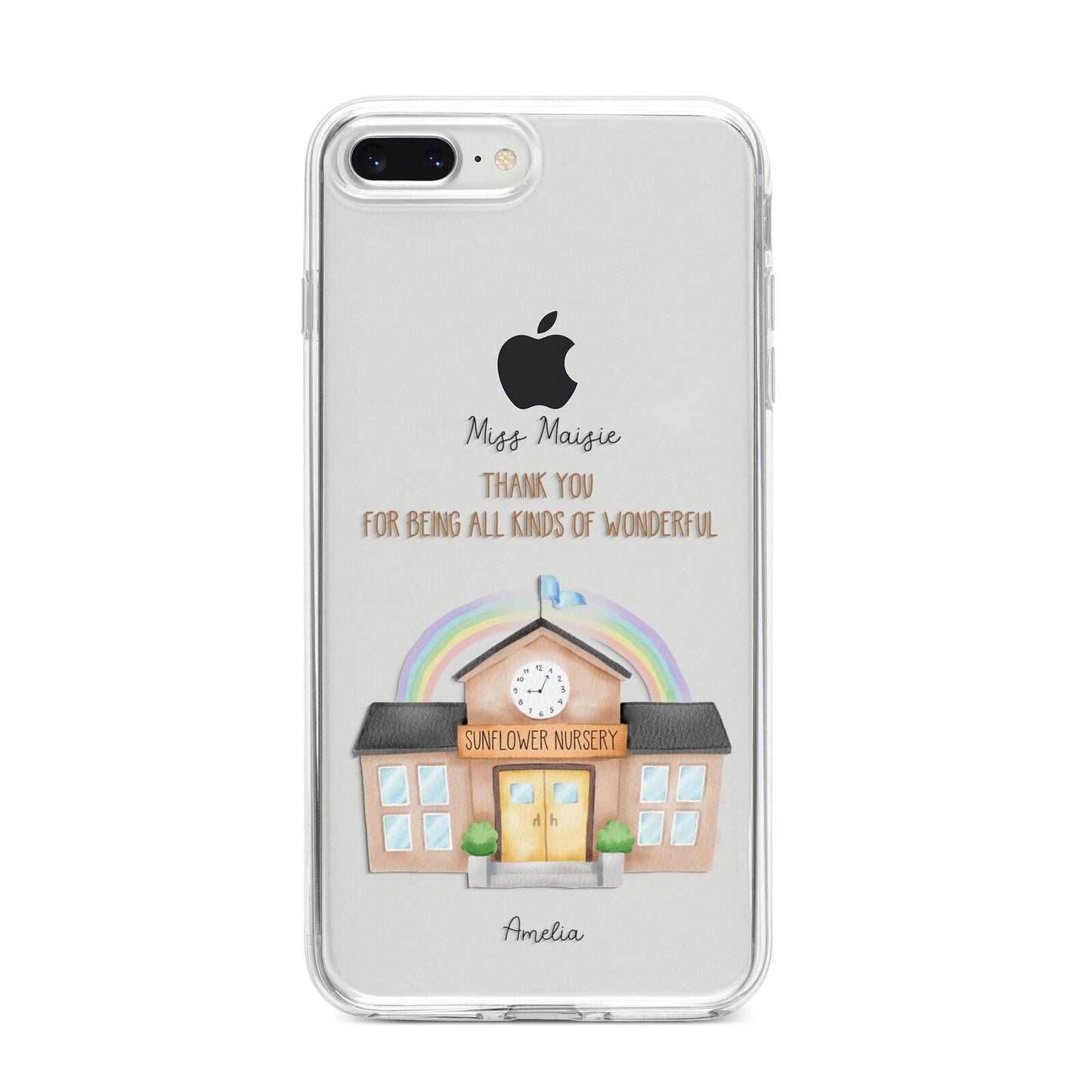 Personalised School iPhone 8 Plus Bumper Case on Silver iPhone