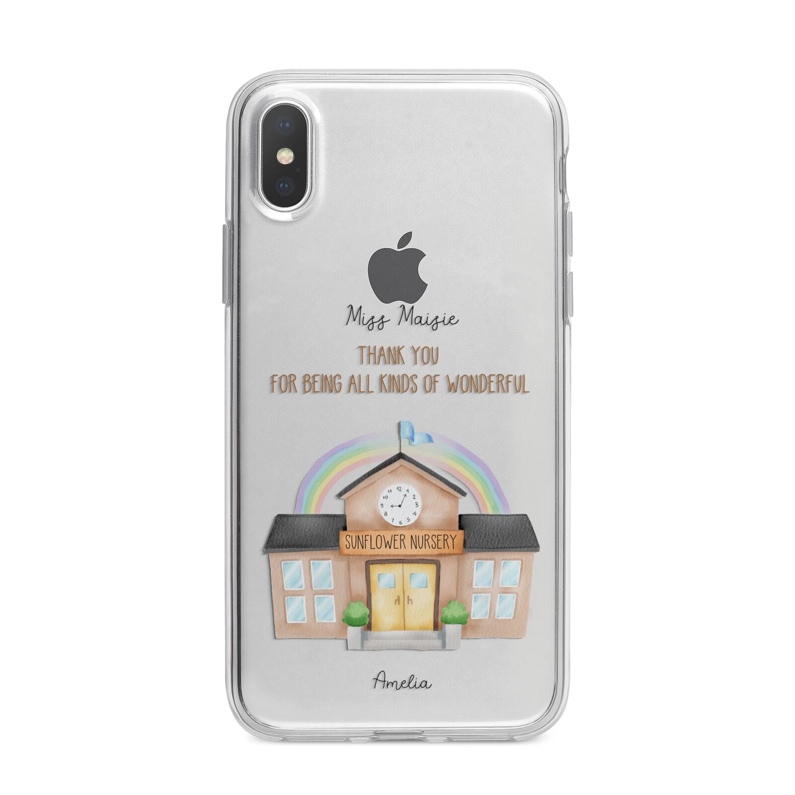 Personalised School iPhone X Bumper Case on Silver iPhone Alternative Image 1