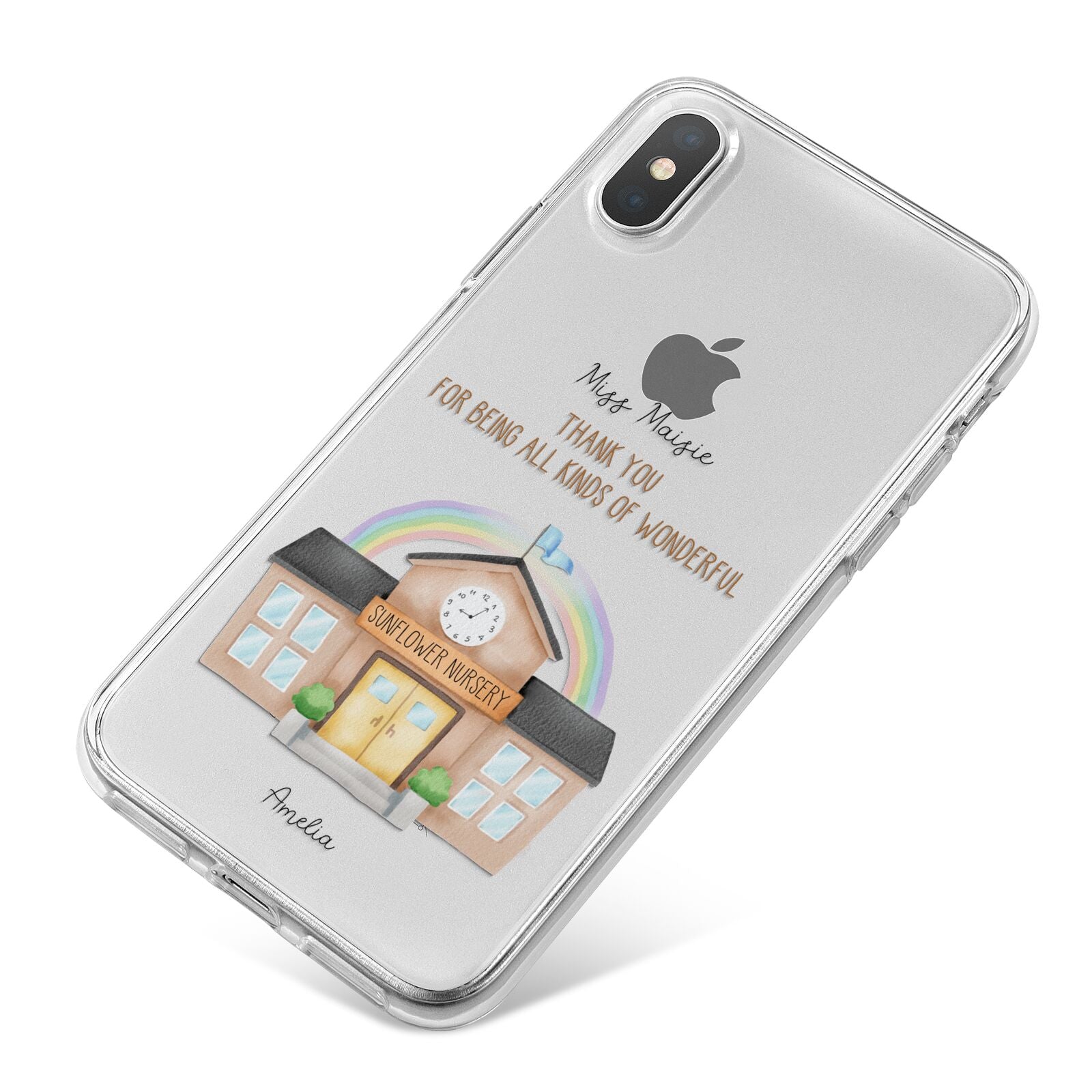 Personalised School iPhone X Bumper Case on Silver iPhone