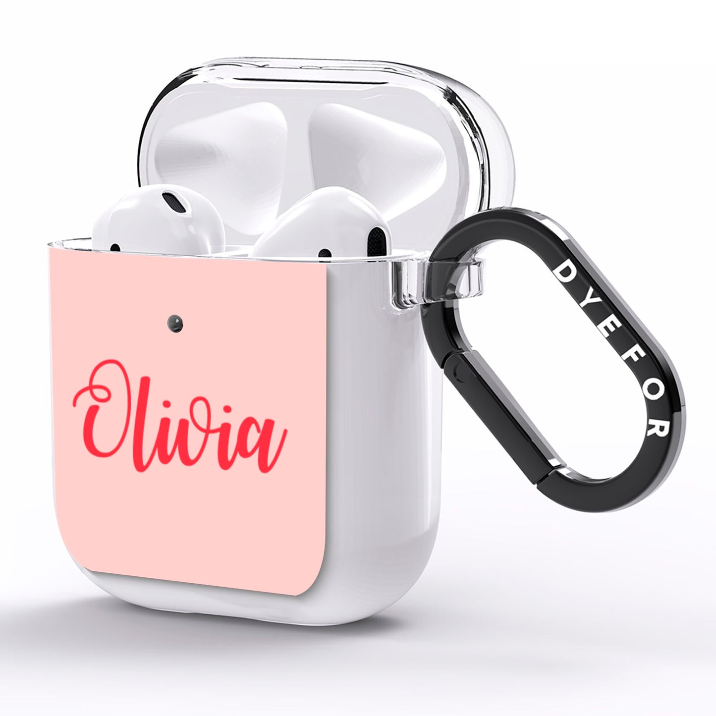 Personalised Script Name AirPods Clear Case Side Image