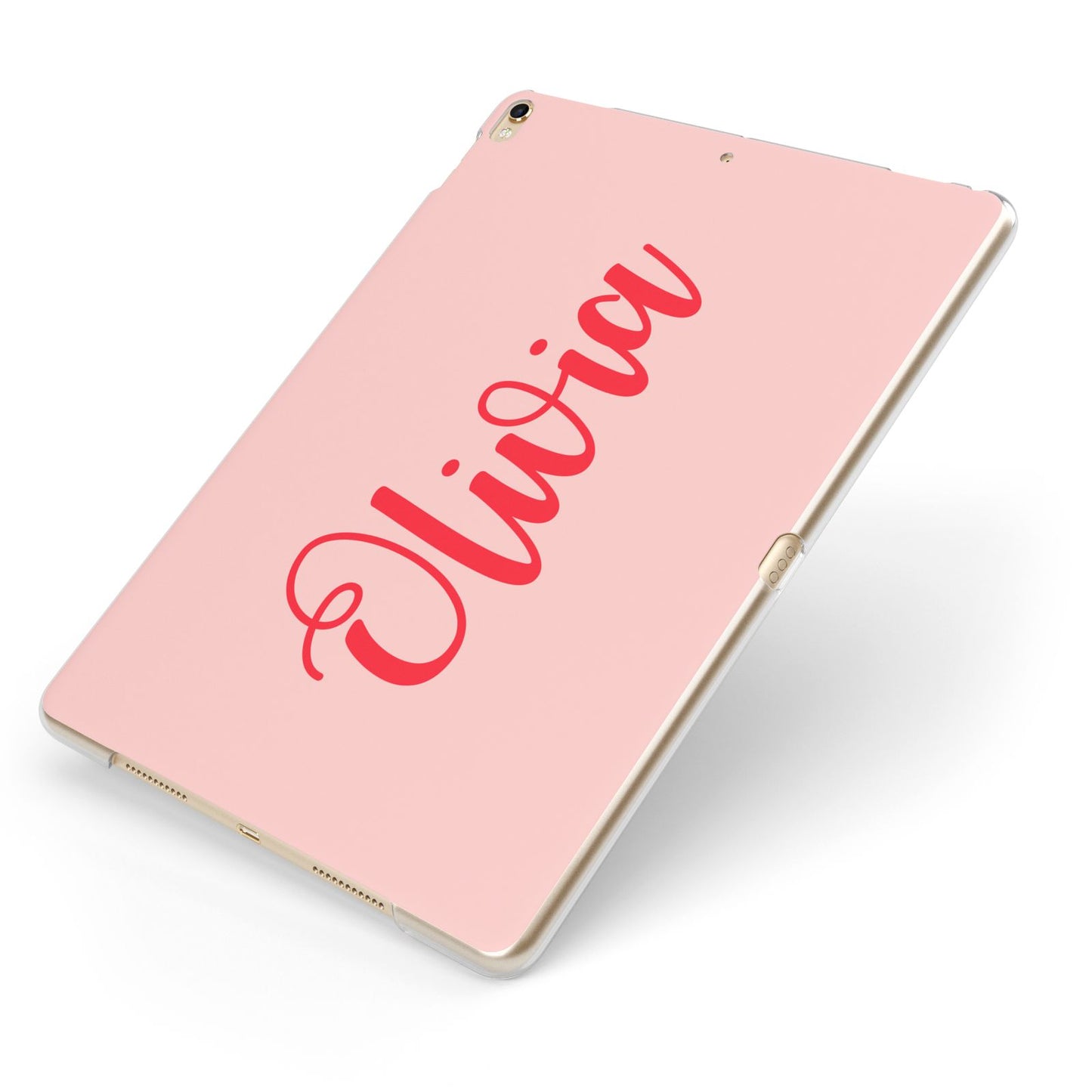 Personalised Script Name Apple iPad Case on Gold iPad Side View