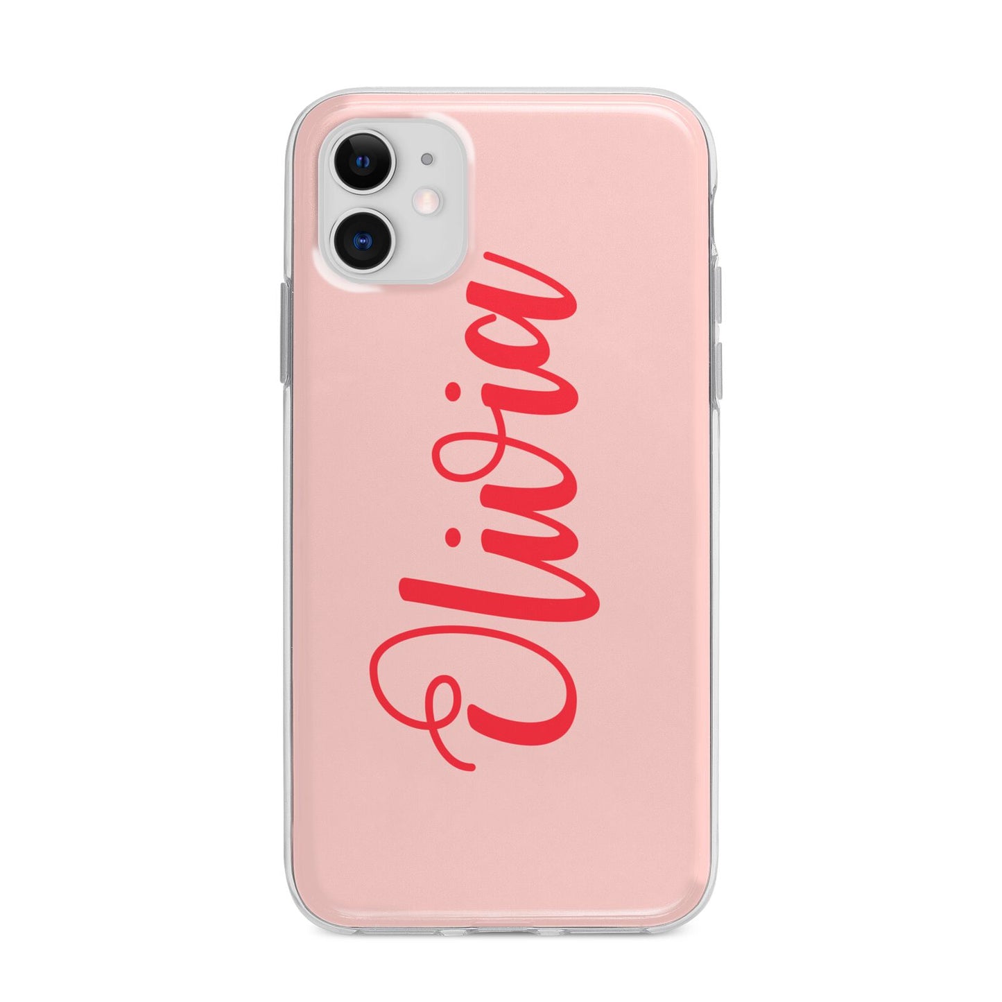 Personalised Script Name Apple iPhone 11 in White with Bumper Case