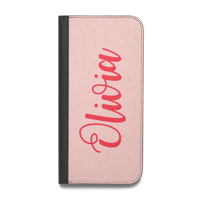 Personalised Script Name Vegan Leather Flip iPhone Case