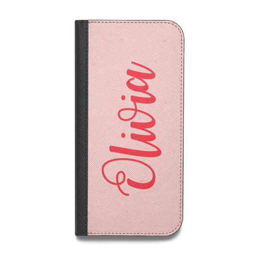 Personalised Script Name Vegan Leather Flip iPhone Case