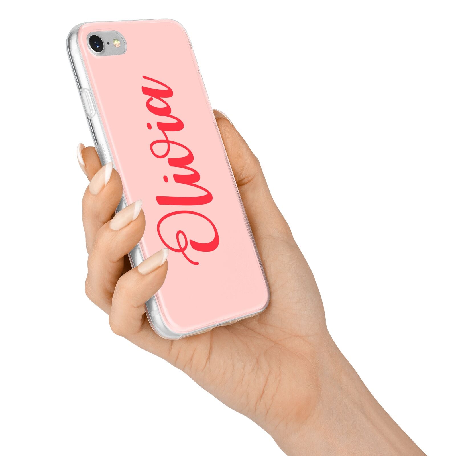 Personalised Script Name iPhone 7 Bumper Case on Silver iPhone Alternative Image