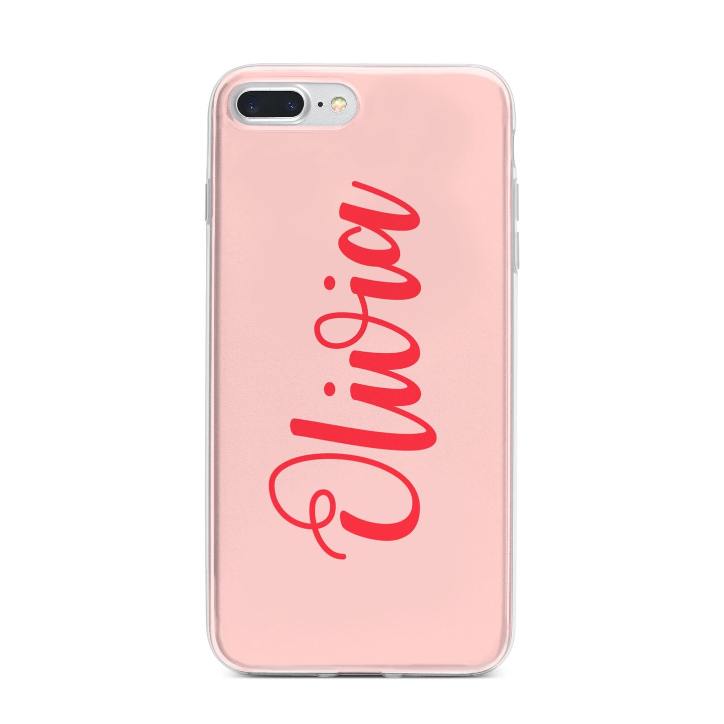 Personalised Script Name iPhone 7 Plus Bumper Case on Silver iPhone