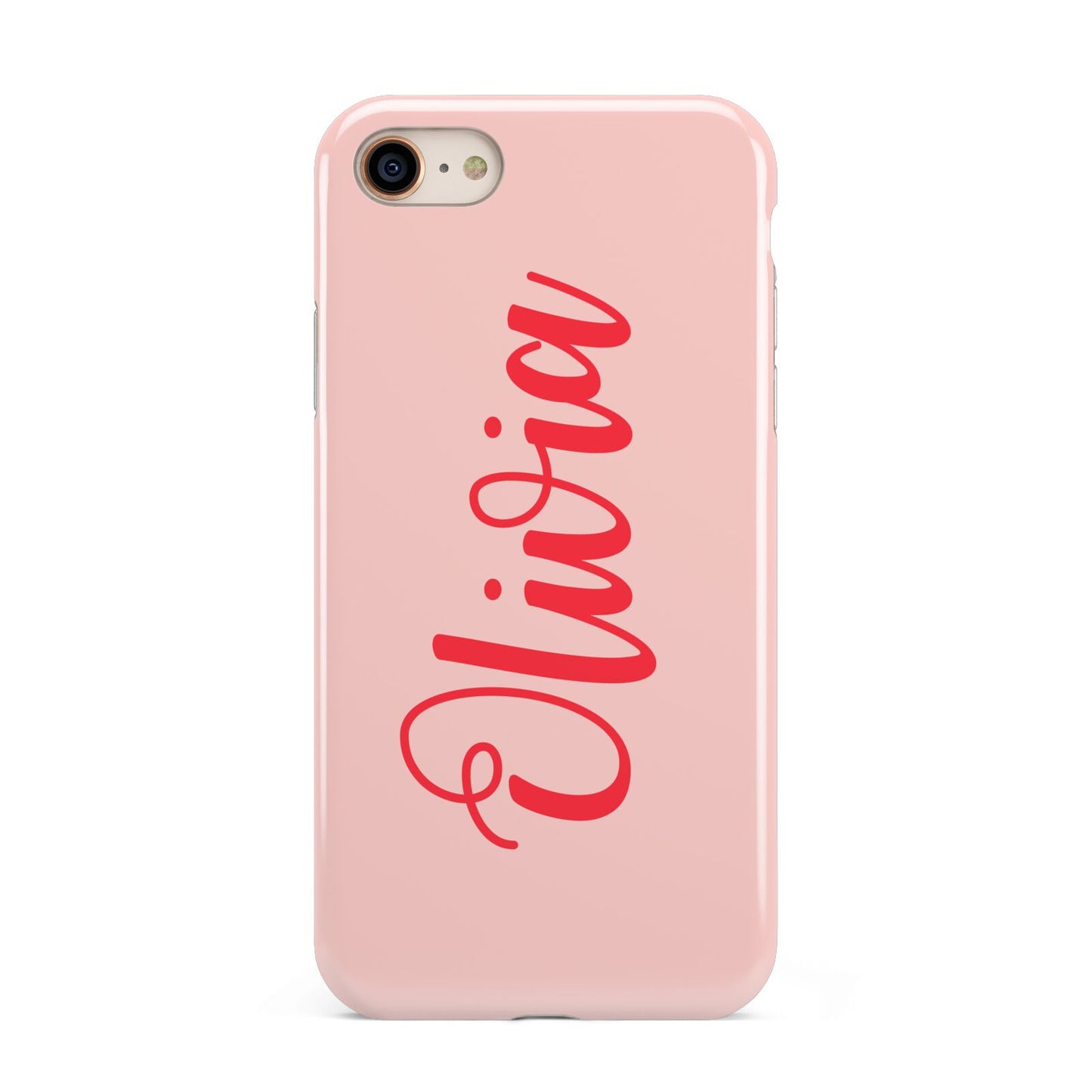 Personalised Script Name iPhone 8 3D Tough Case on Gold Phone