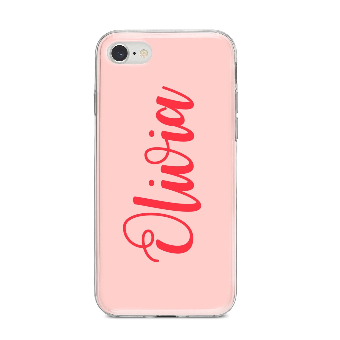 Personalised Script Name iPhone 8 Bumper Case on Silver iPhone