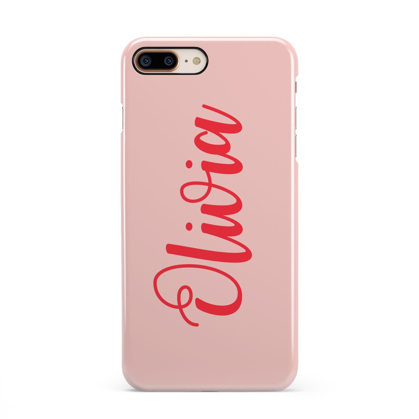 Personalised Script Name iPhone 8 Plus 3D Snap Case on Gold Phone