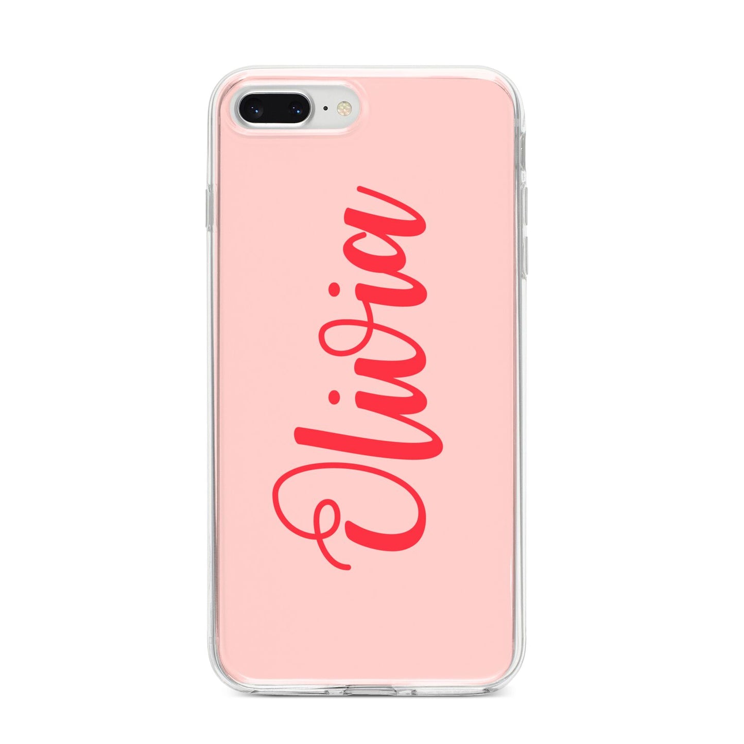 Personalised Script Name iPhone 8 Plus Bumper Case on Silver iPhone