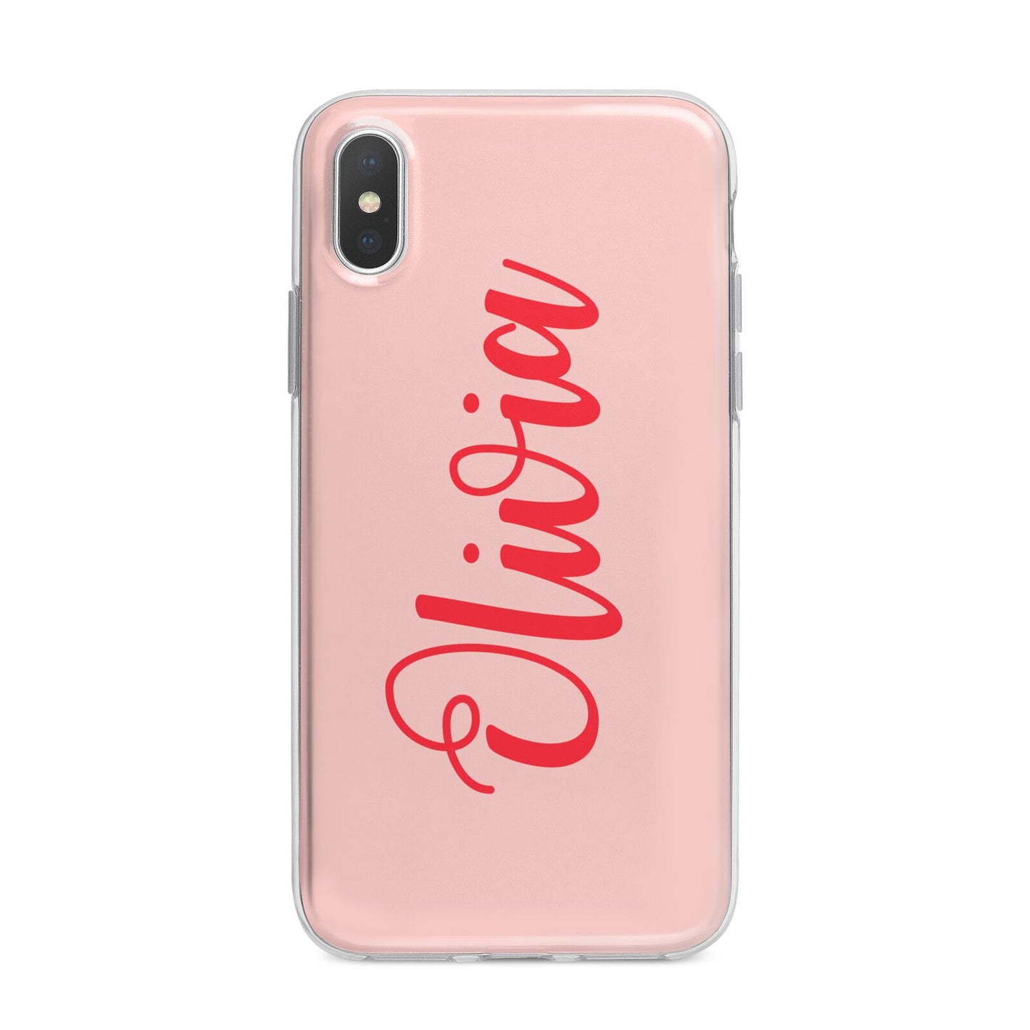 Personalised Script Name iPhone X Bumper Case on Silver iPhone Alternative Image 1