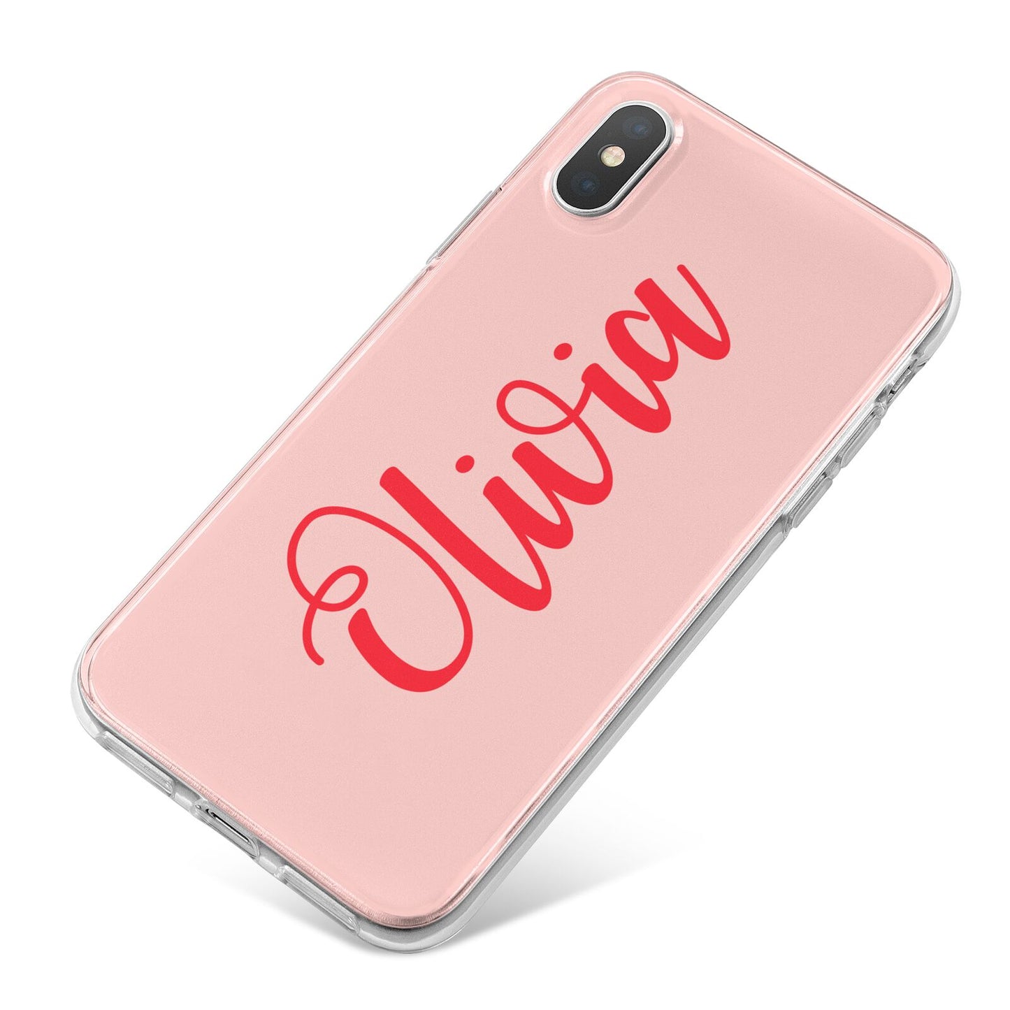 Personalised Script Name iPhone X Bumper Case on Silver iPhone