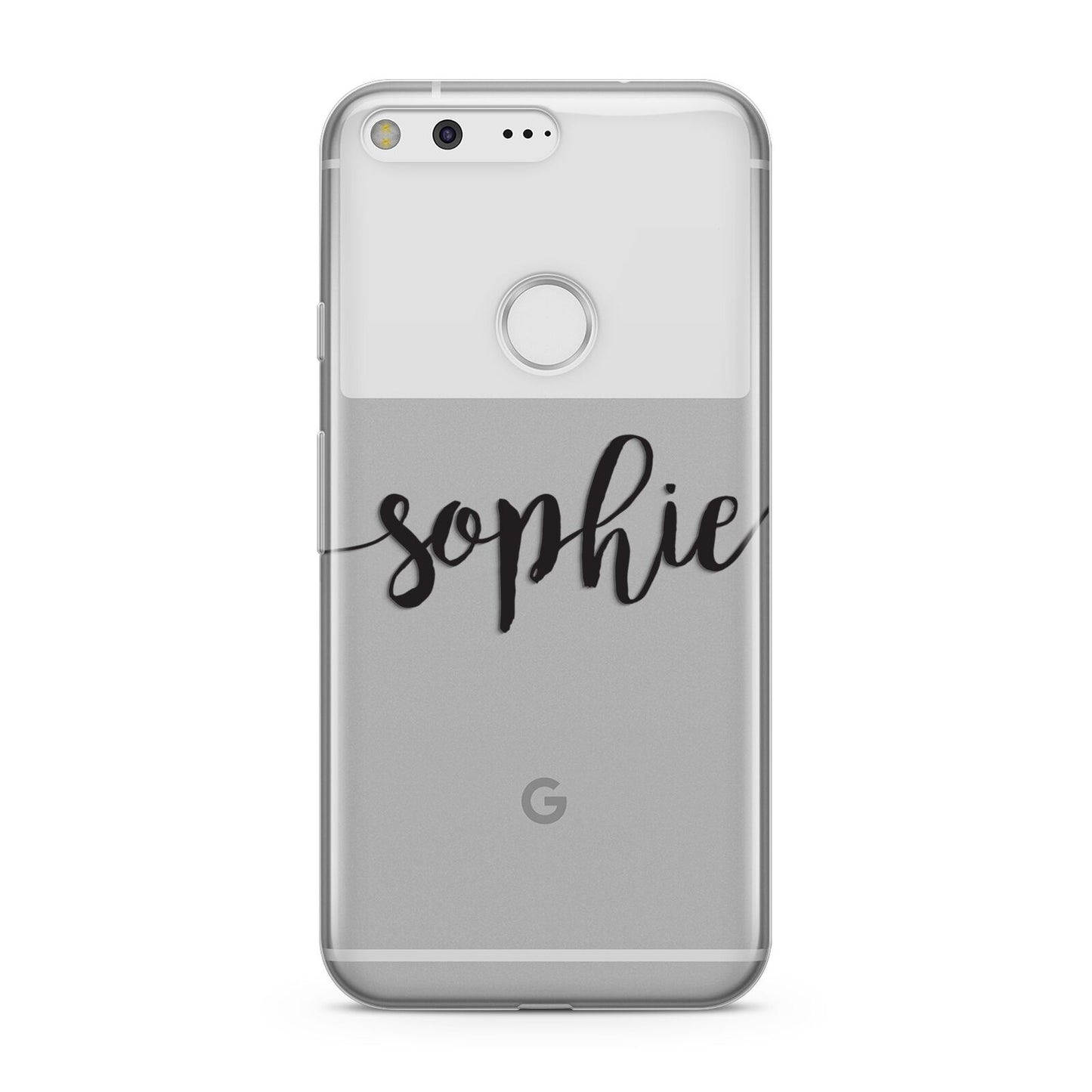 Personalised Scroll Name Handwritten Clear Custom Google Pixel Case